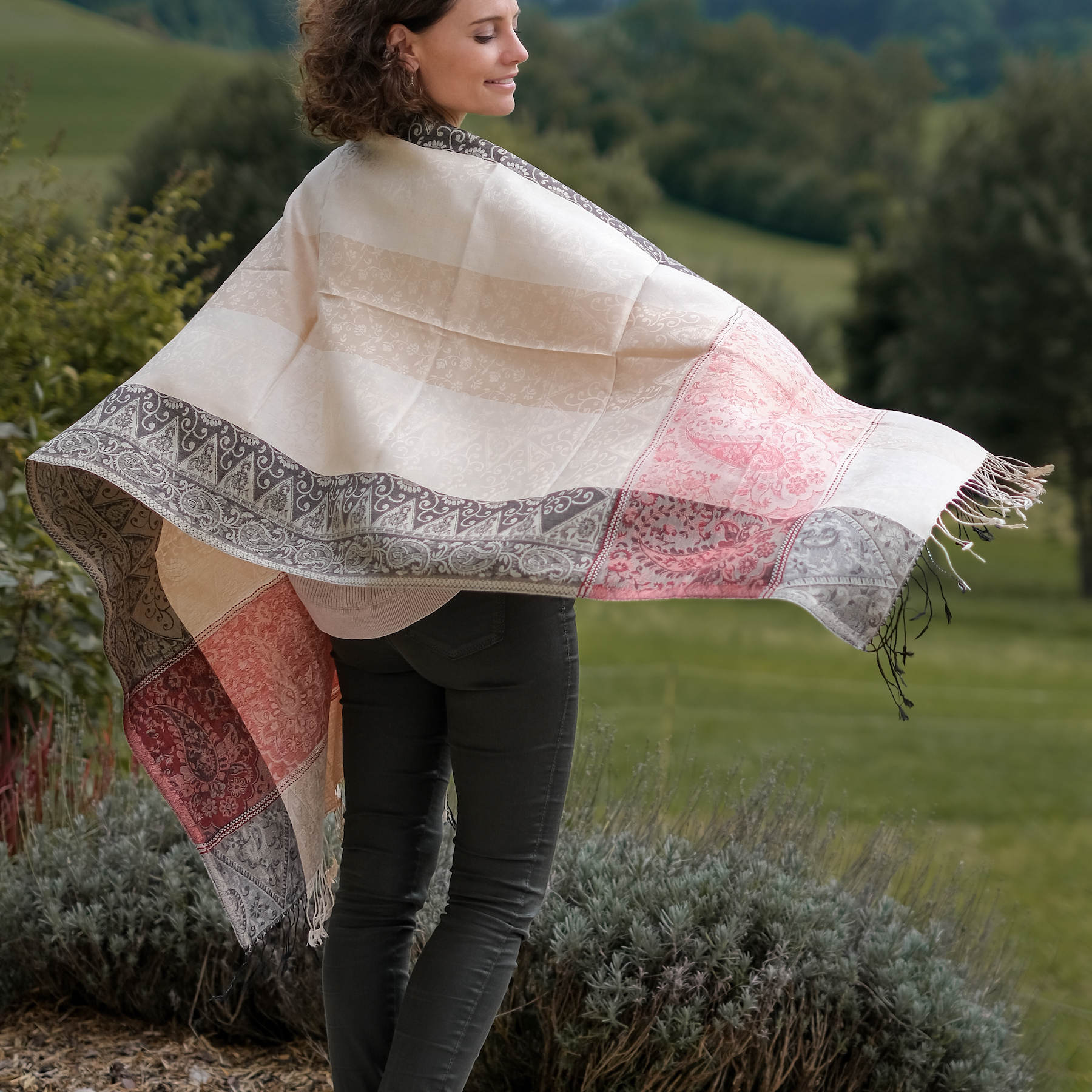 Scialle da meditazione sciarpa di seta Jaipur