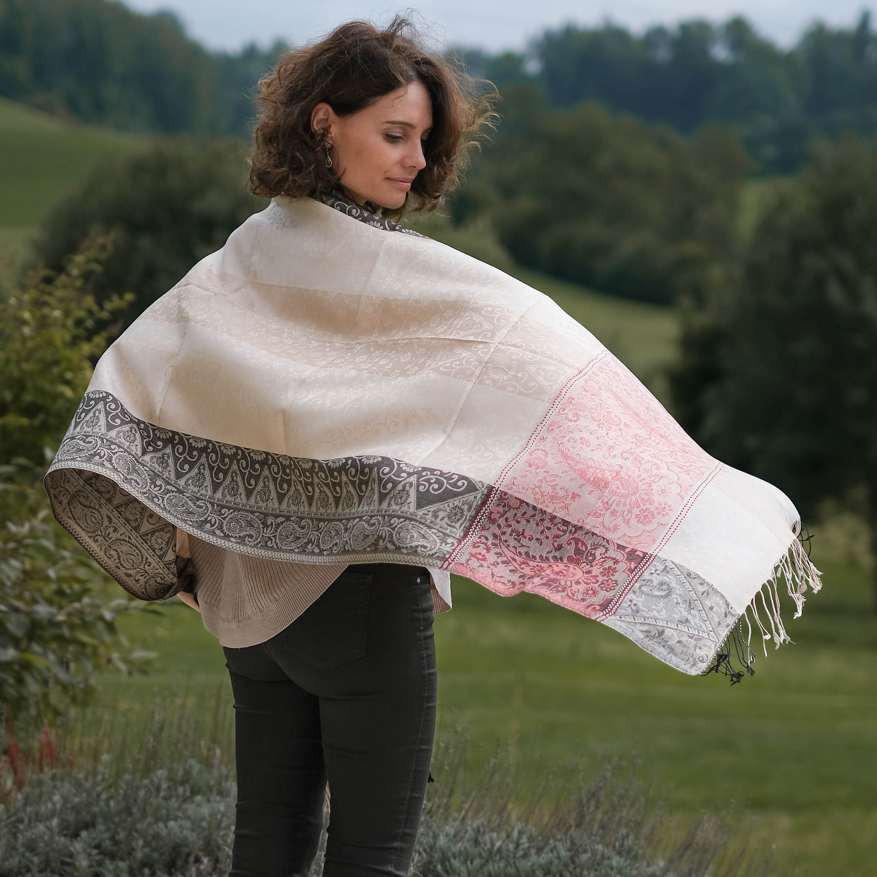 Scialle da meditazione sciarpa di seta Jaipur