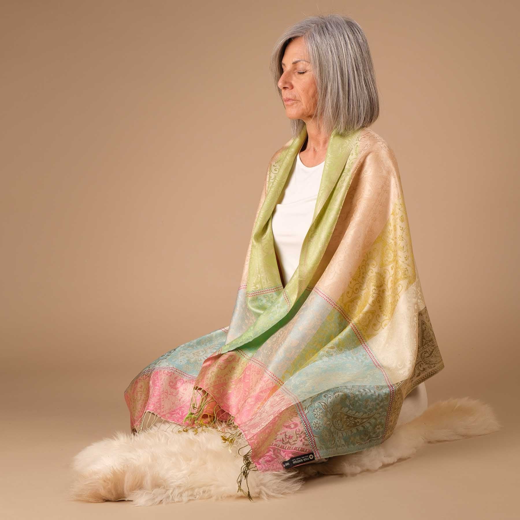 Sciarpa da meditazione in seta Litchi