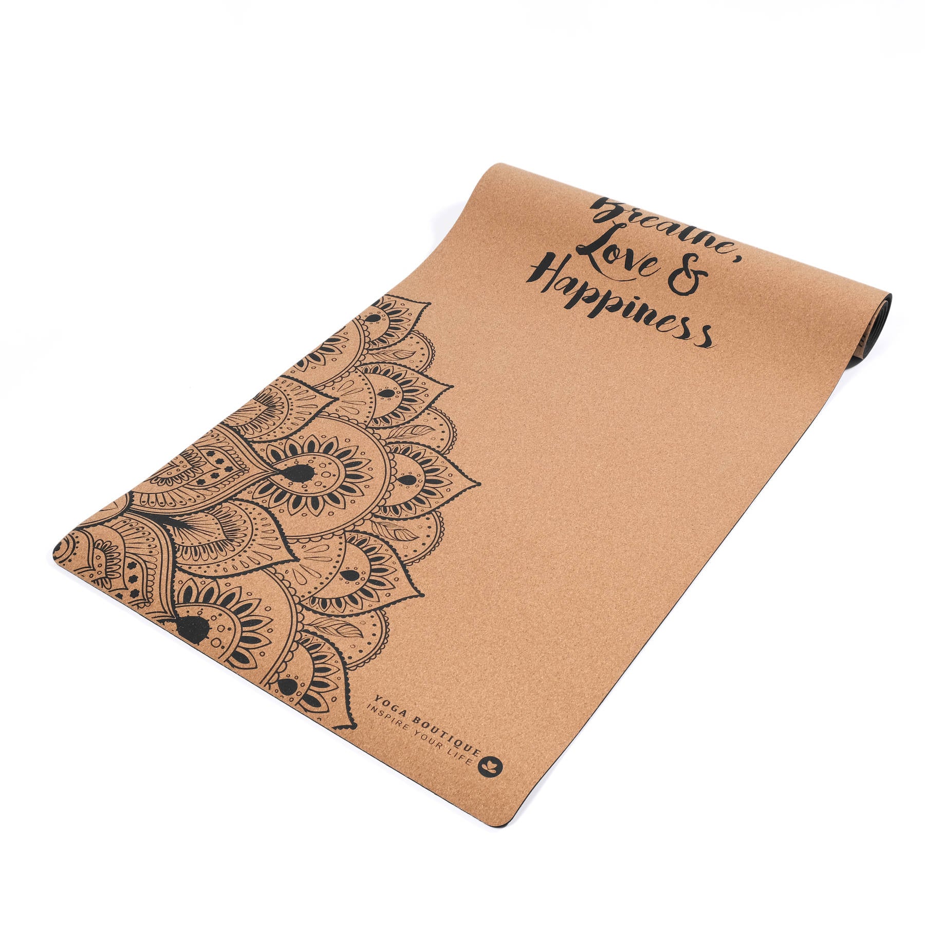 Tappetino yoga Cork Respiro, amore e felicità