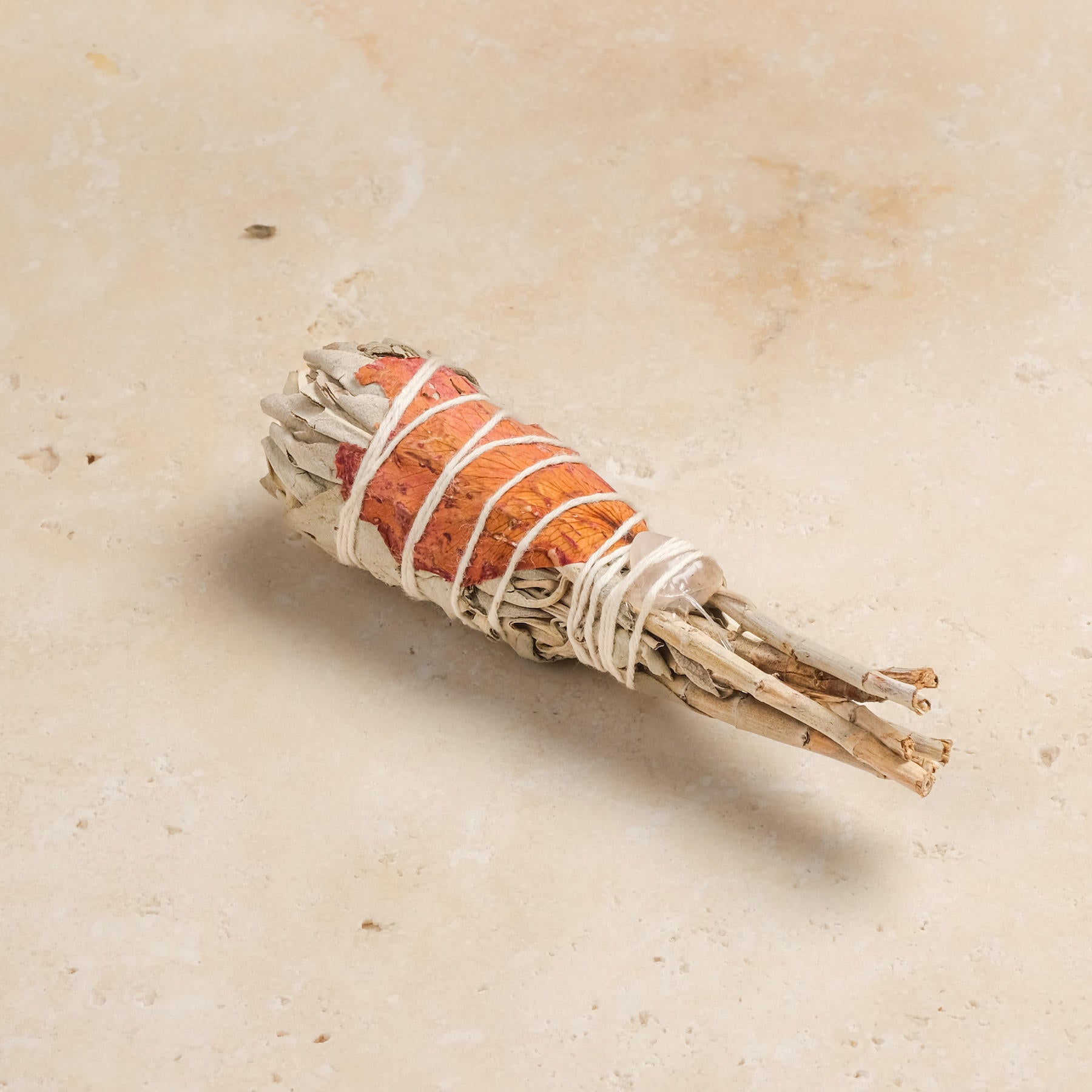 Salvia bianca con cristallo di rocca