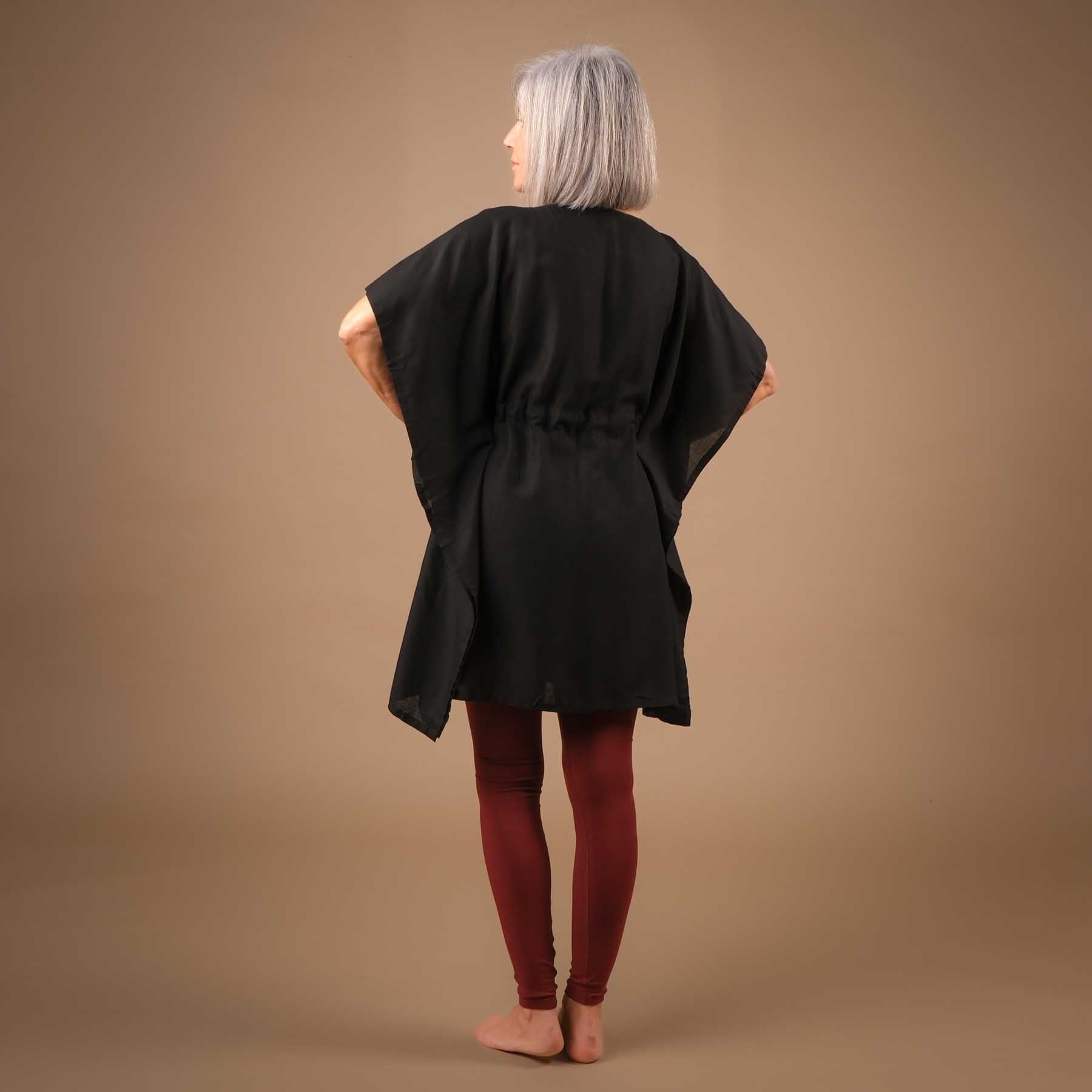 Tunica Yoga Camicia estiva Cotone Nero