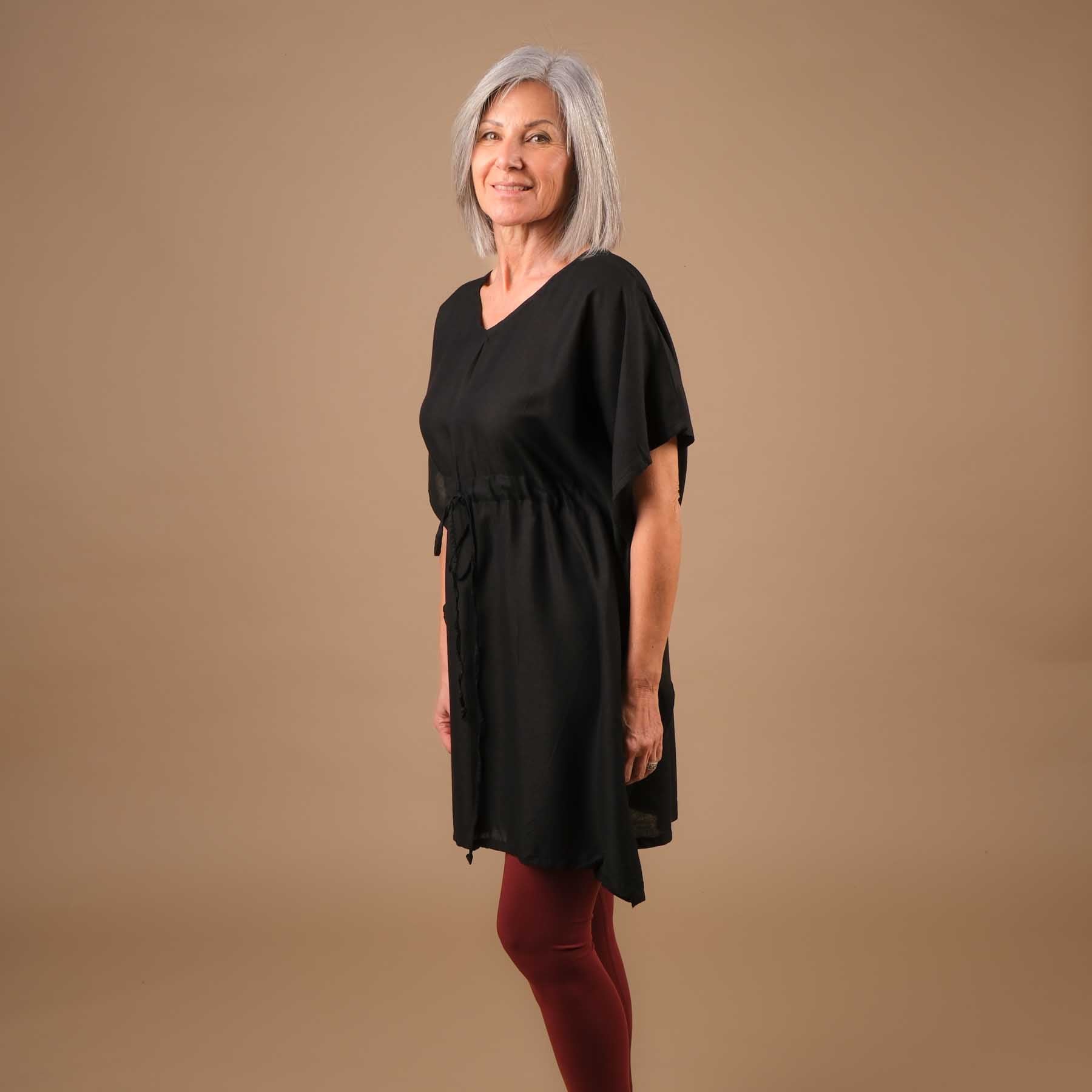 Tunica Yoga Camicia estiva Cotone Nero