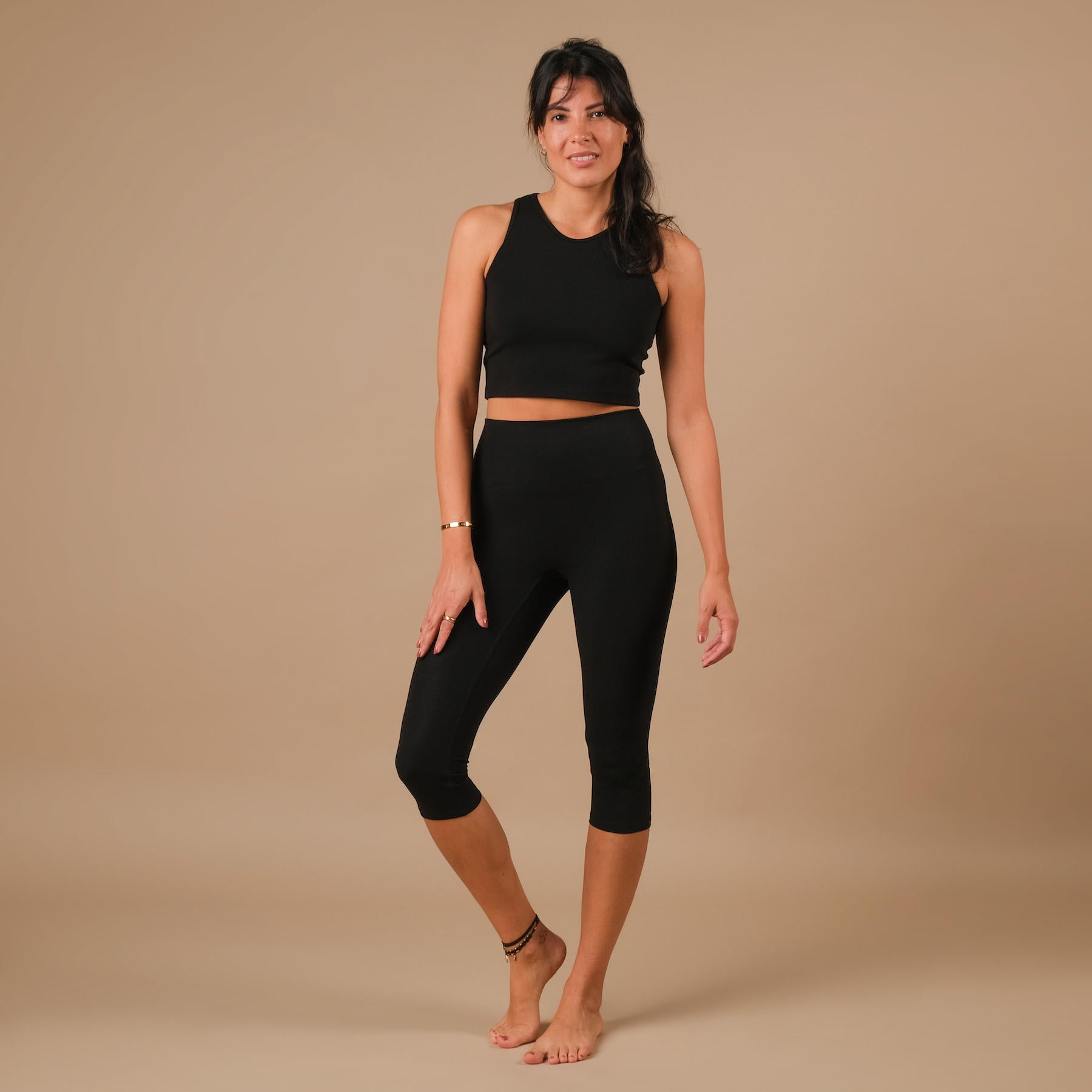 Yoga Capri Leggings Comfy nero