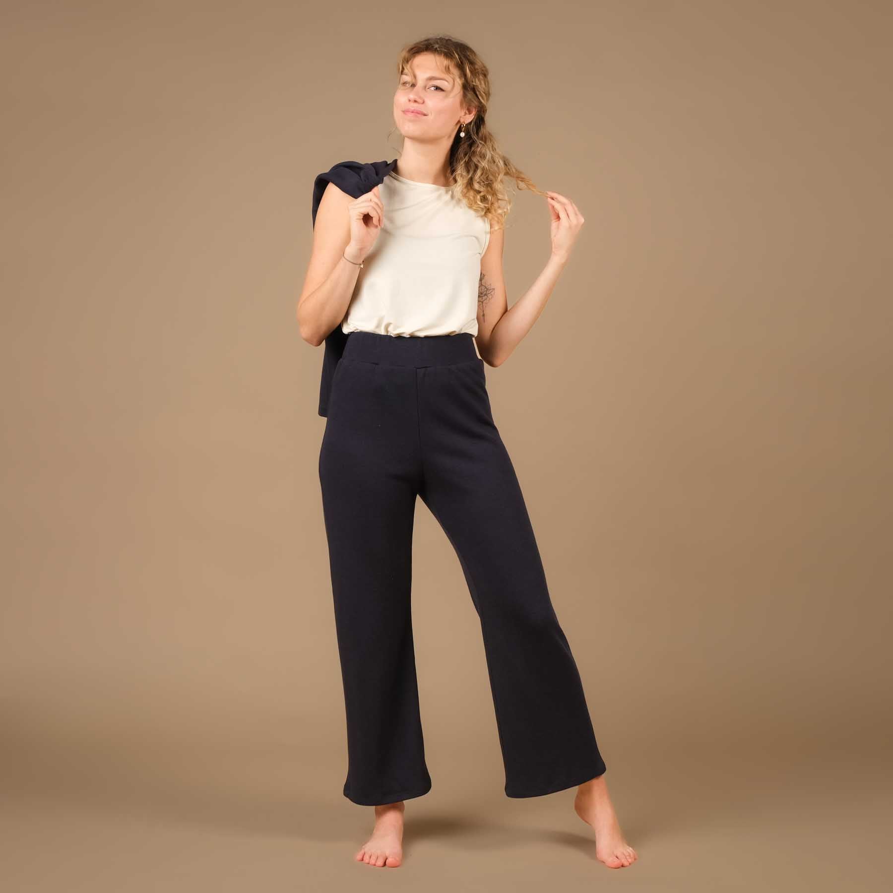Pantaloni Yoga Culotte a gamba larga Cosy navy