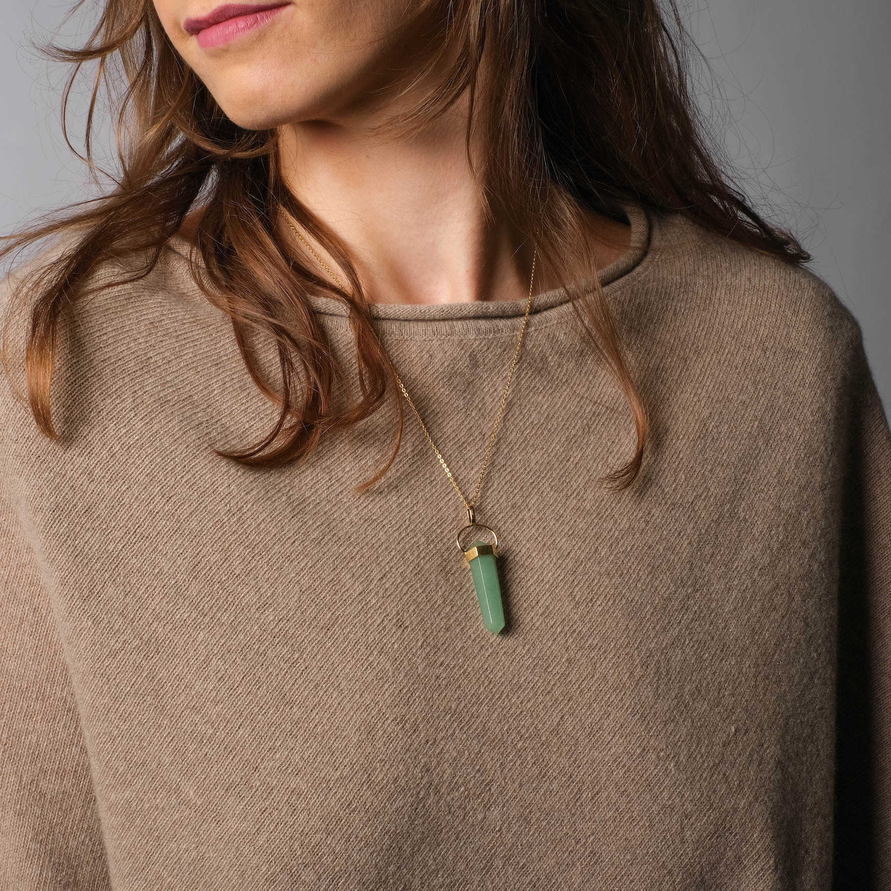 Collana con pizzo d'avventurina oro