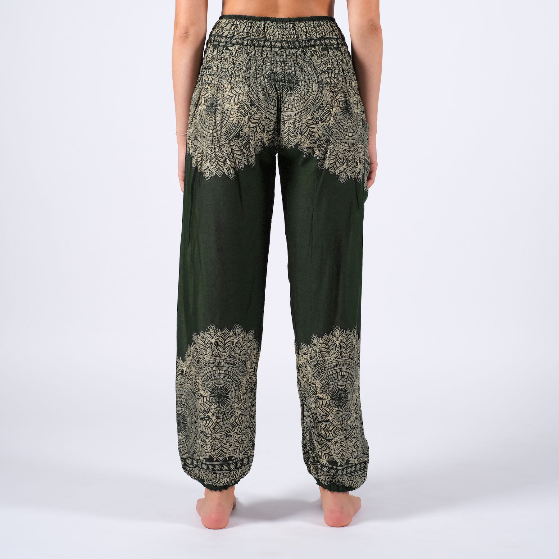 Pantaloni harem yoga oliva boho