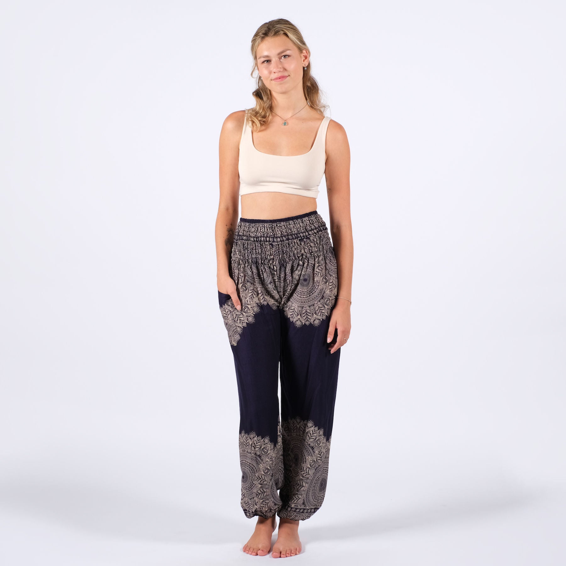 Pantaloni harem yoga Boho navy