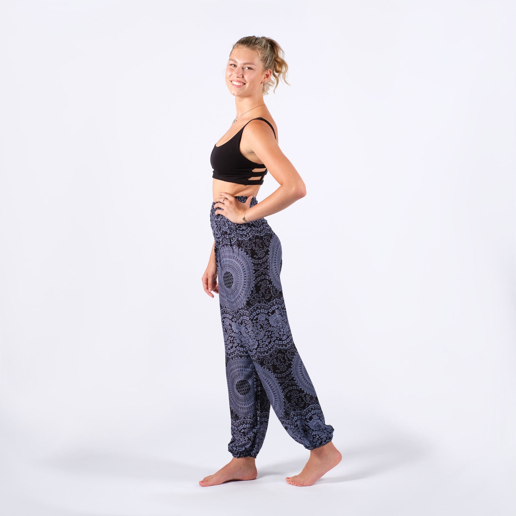 Yoga Harem Pantaloni Boho Pantaloni dell'estate indiana nero