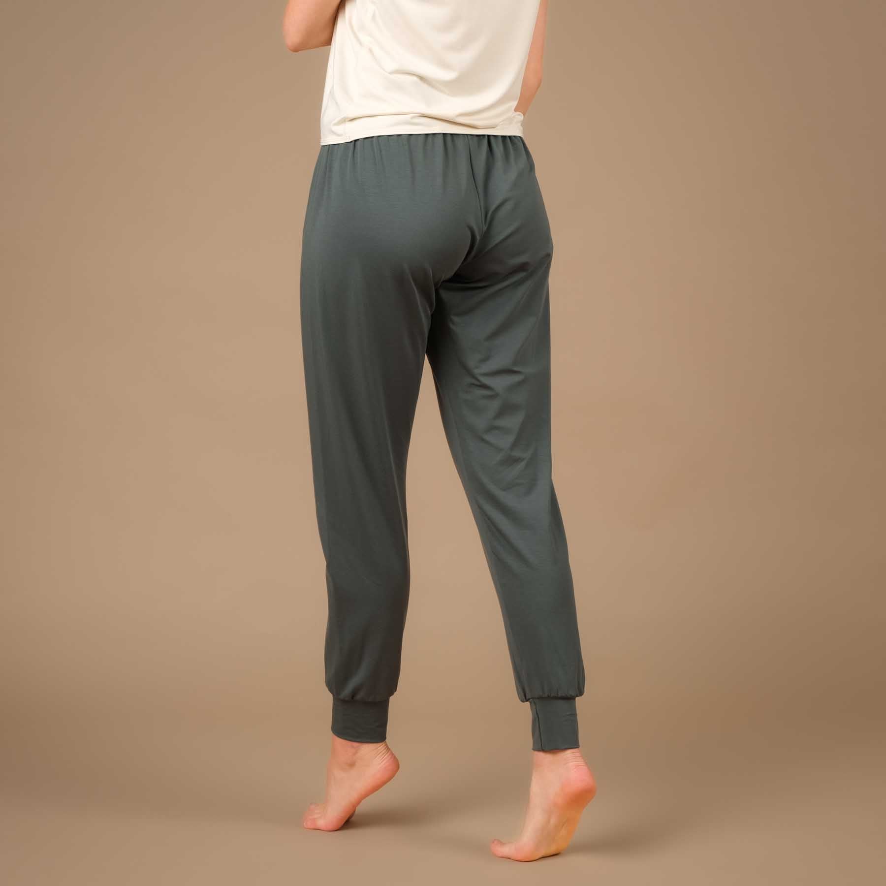 Pantaloni yoga Taj Mahal lunghi sostenibili made in Switzerland smeraldo