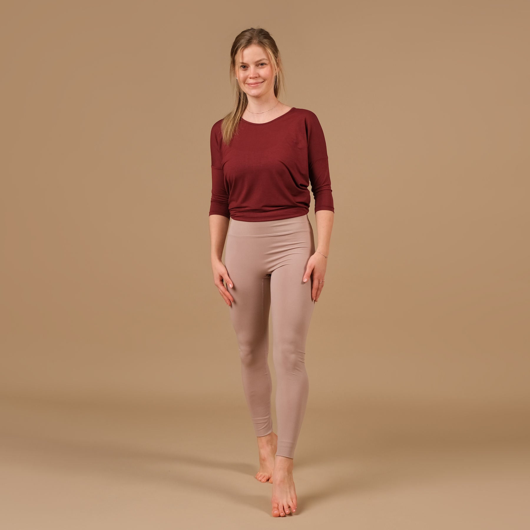 Leggings da yoga Comfy mocca, morbidissimi, sostenibili, made in Switzerland