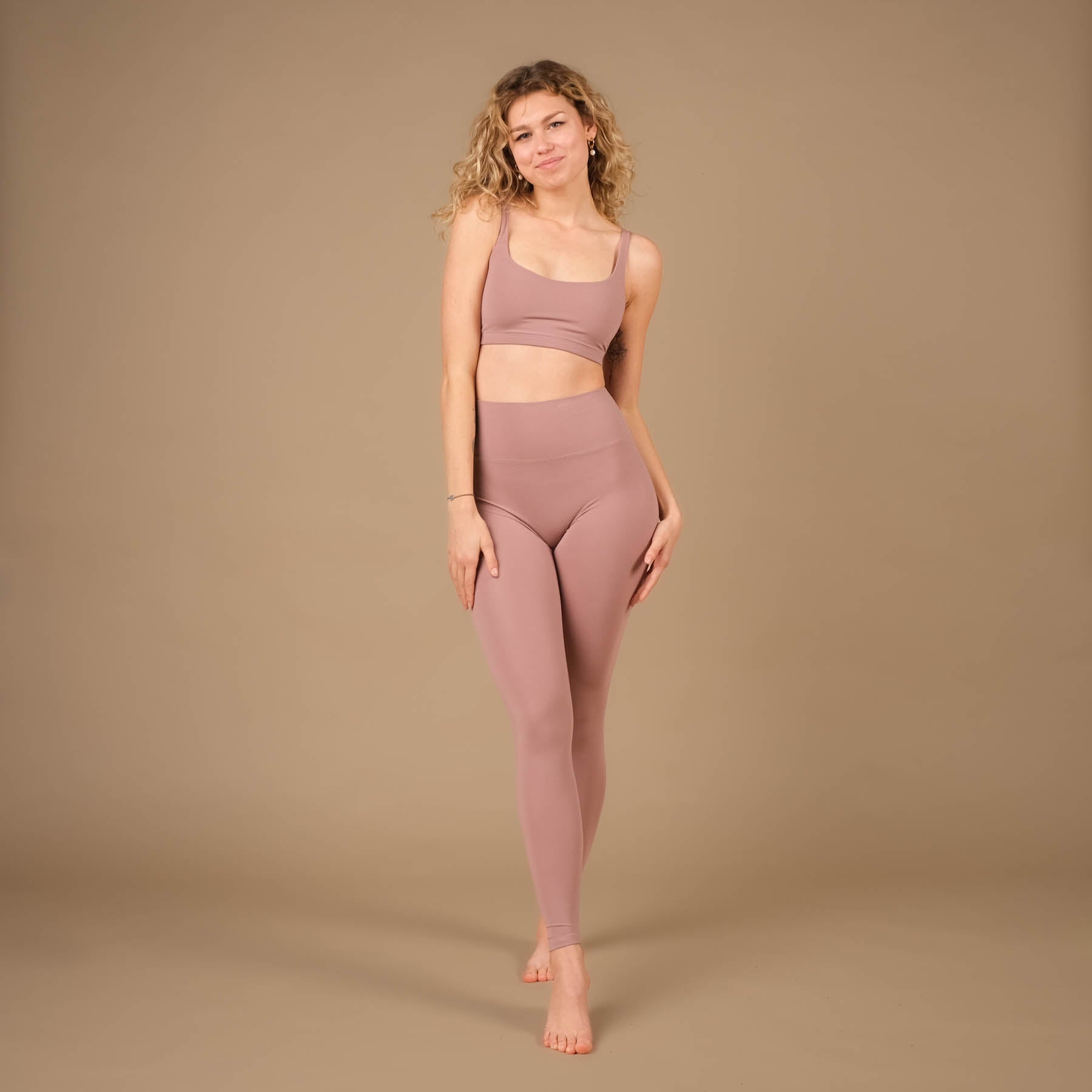 Leggings da yoga Comfy Rosewood, made in Switzerland