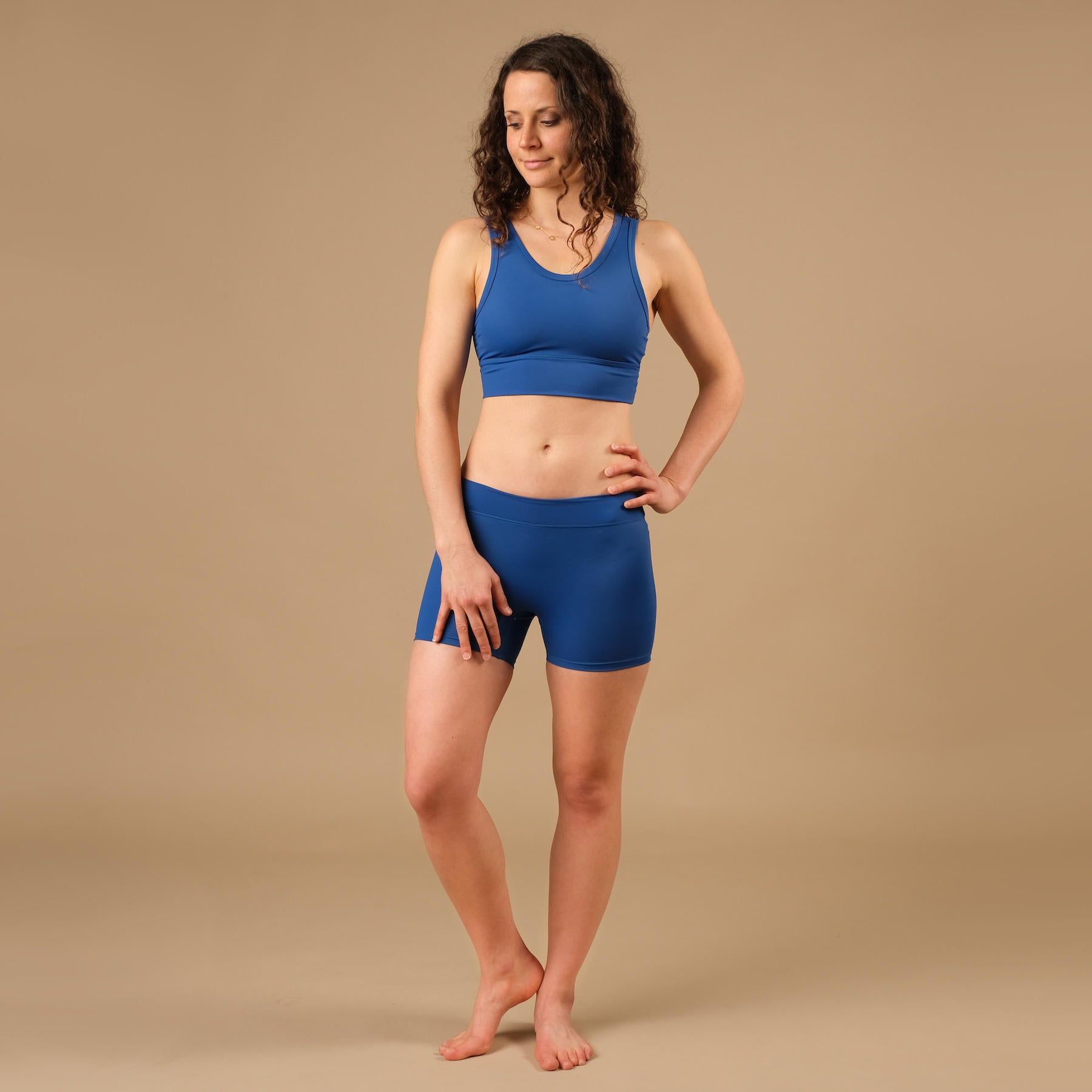 Pantaloncini da yoga Eco Mare blu
