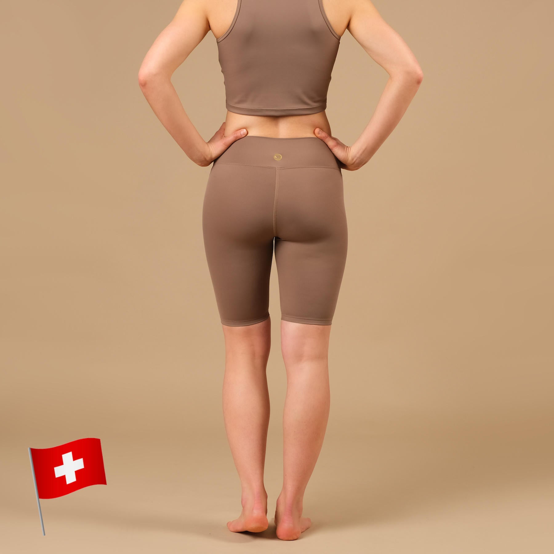 Pantaloncini da ciclista Yoga Eco Mare sabbia