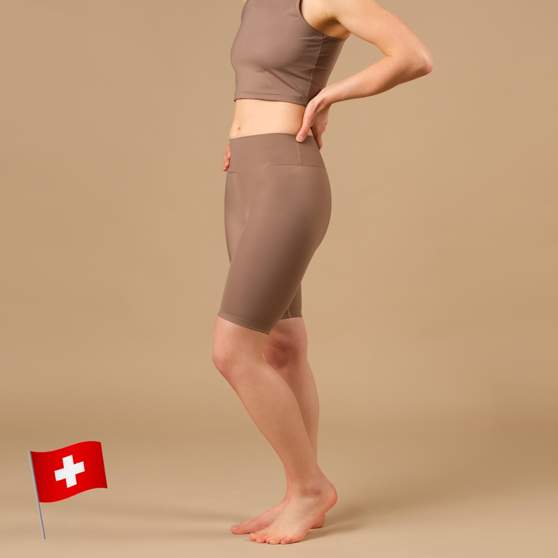 Pantaloncini da ciclista Yoga Eco Mare sabbia