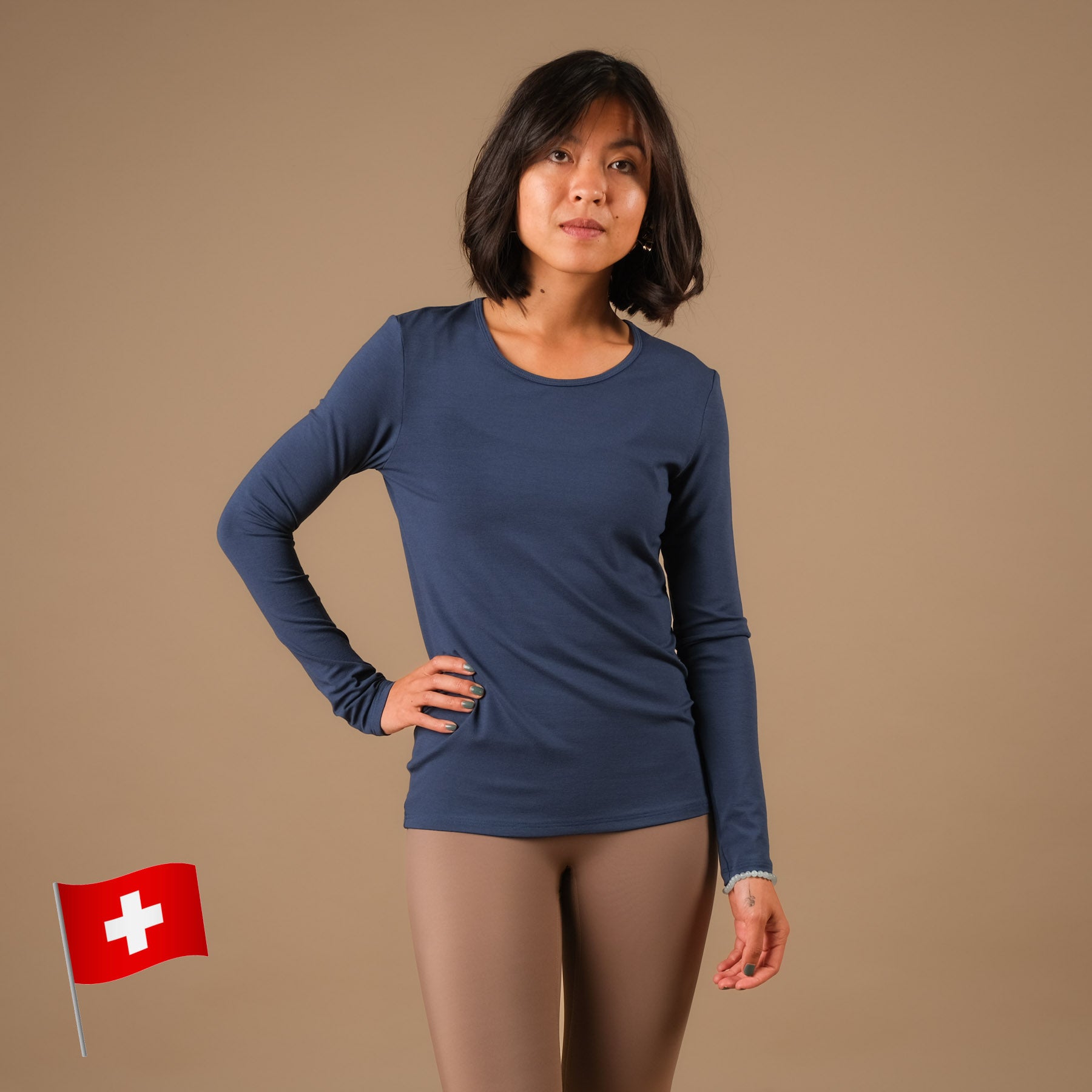 Camicia Yoga Classy manica lunga indaco