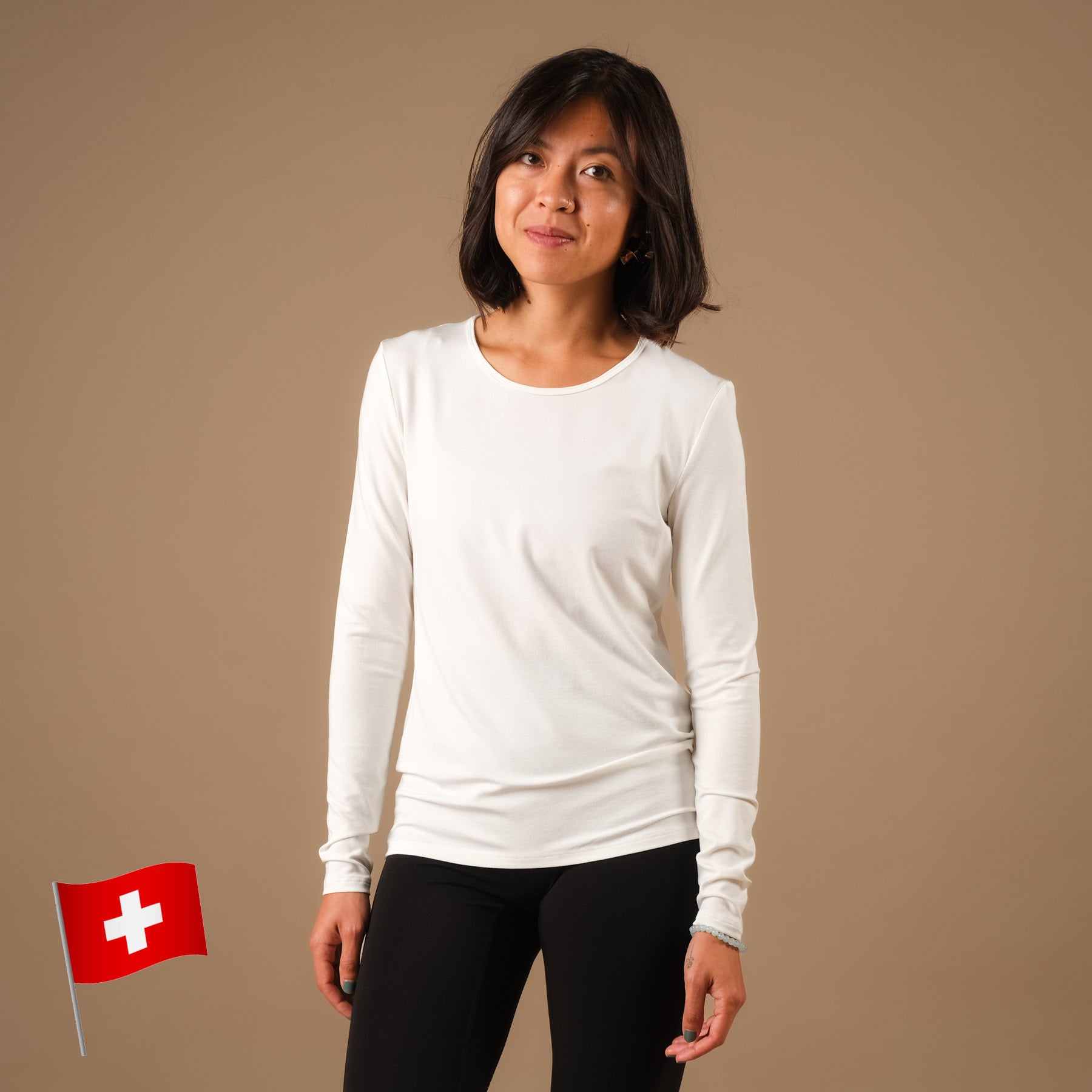 Camicia Yoga Classy a maniche lunghe bianca
