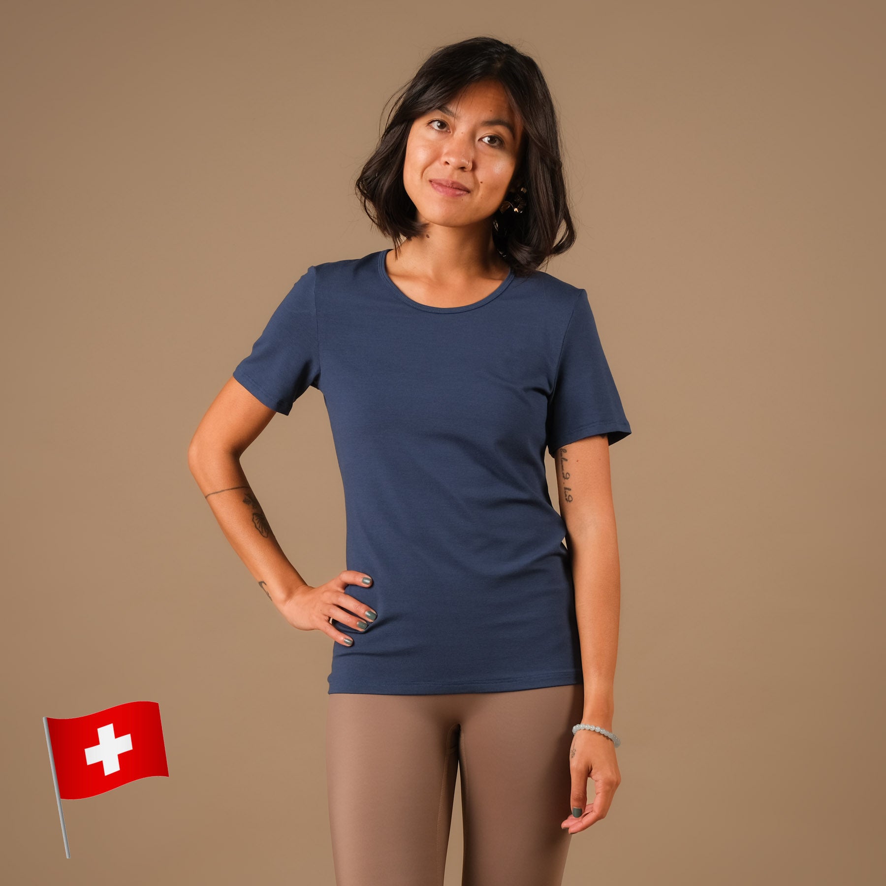 Camicia Yoga Classy a maniche corte indaco