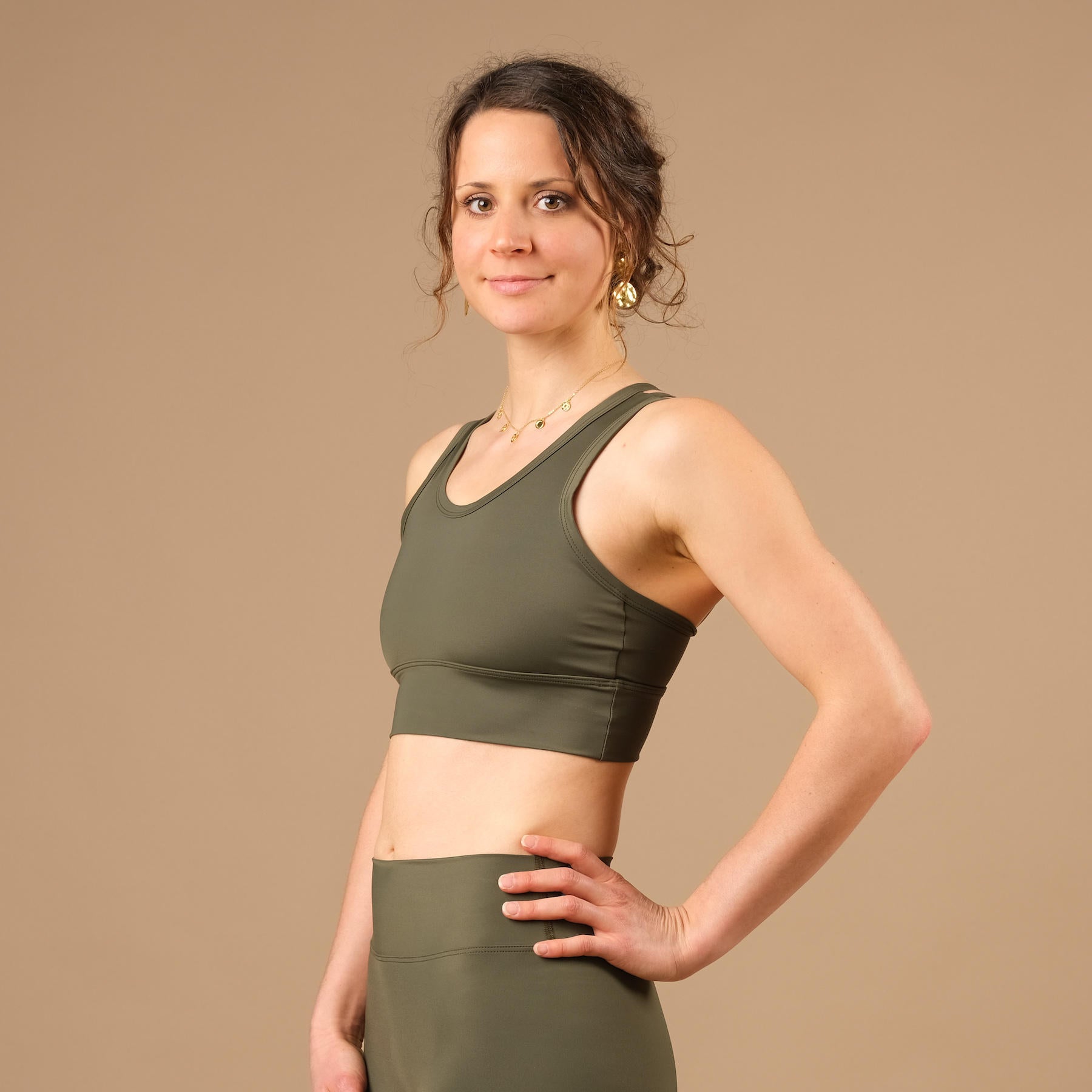 Top sportivo Eco Mare Yoga Top oliva