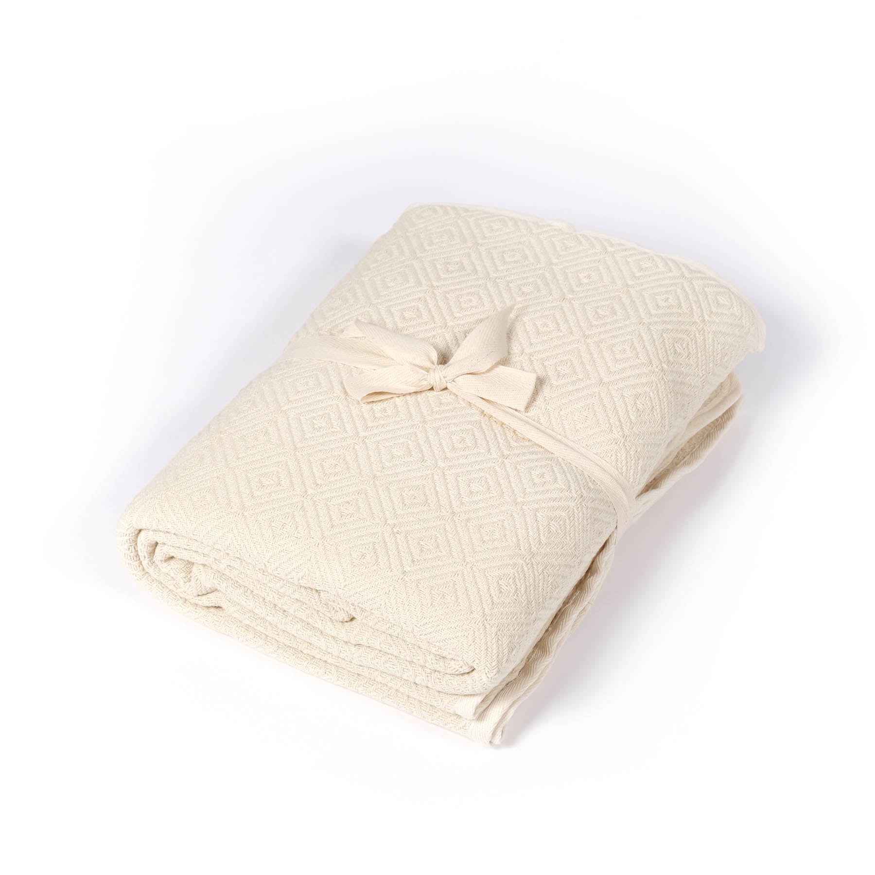 Coperta yoga in cotone organico naturale bianco