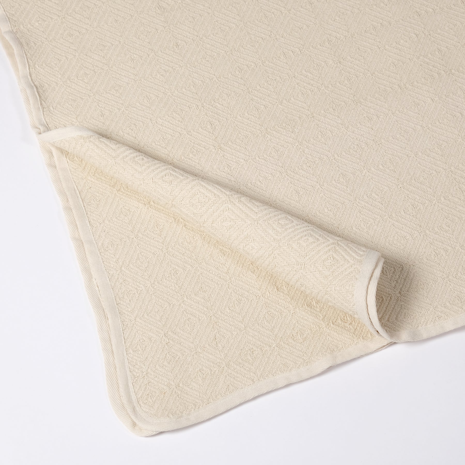 Coperta yoga in cotone organico naturale bianco