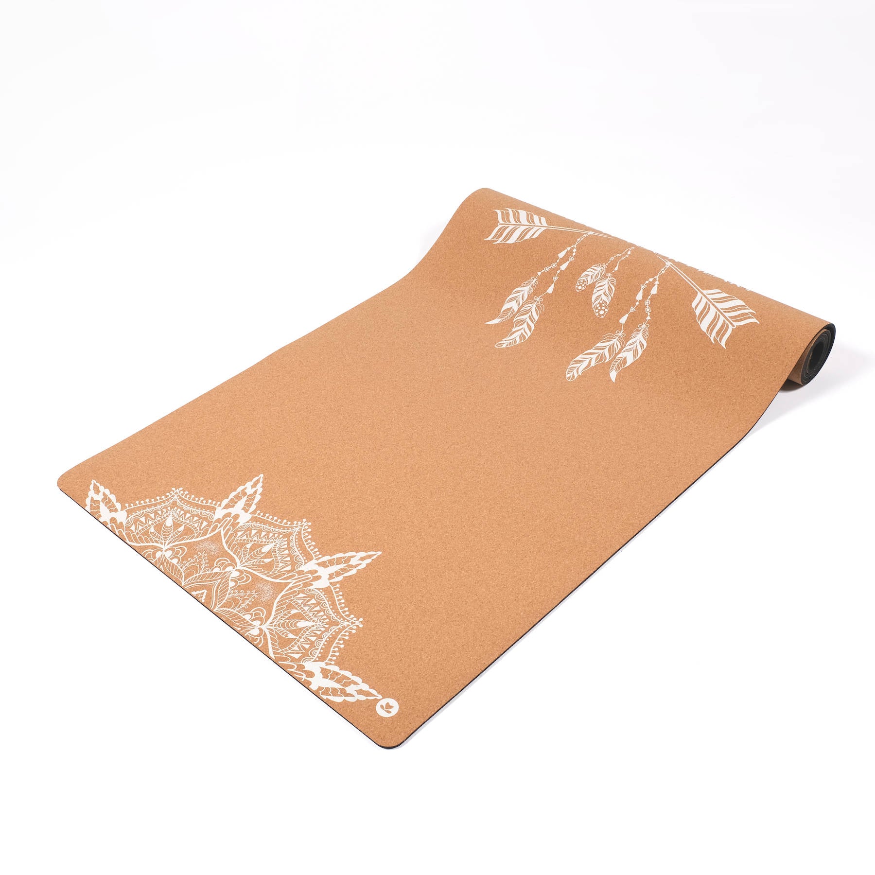 Tappetino da yoga in sughero bianco Boho