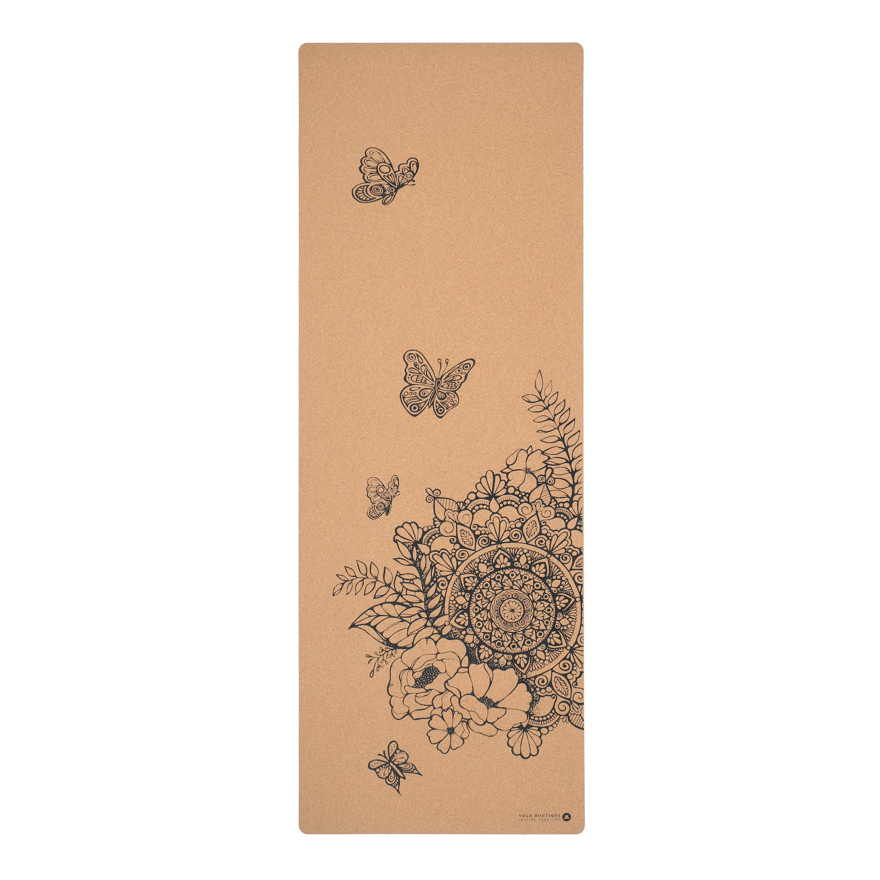 Tappetino da yoga Cork Tropical nero Senza PVC, biodegradabile