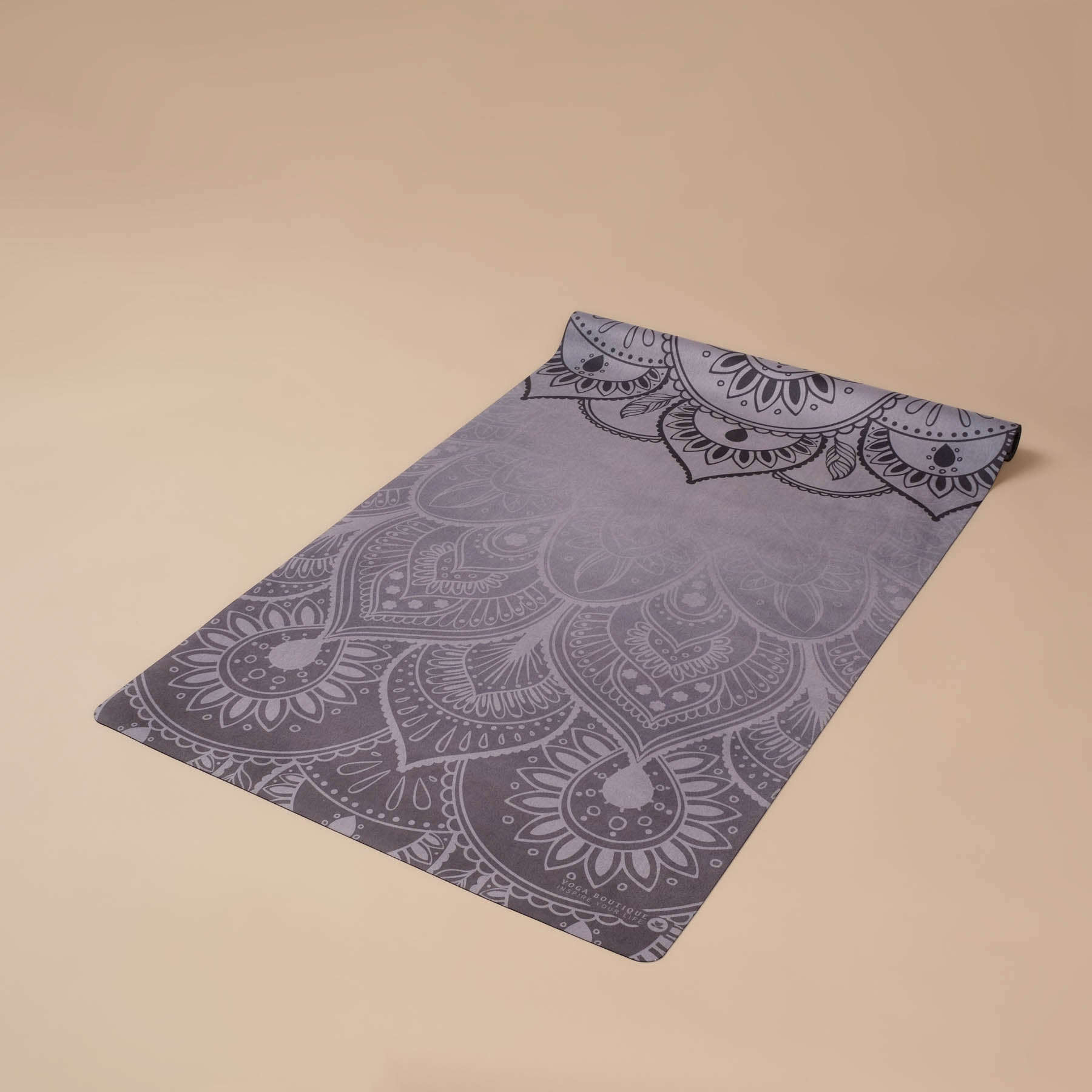 Tappetino da viaggio - Asciugamano da yoga Mandala nero