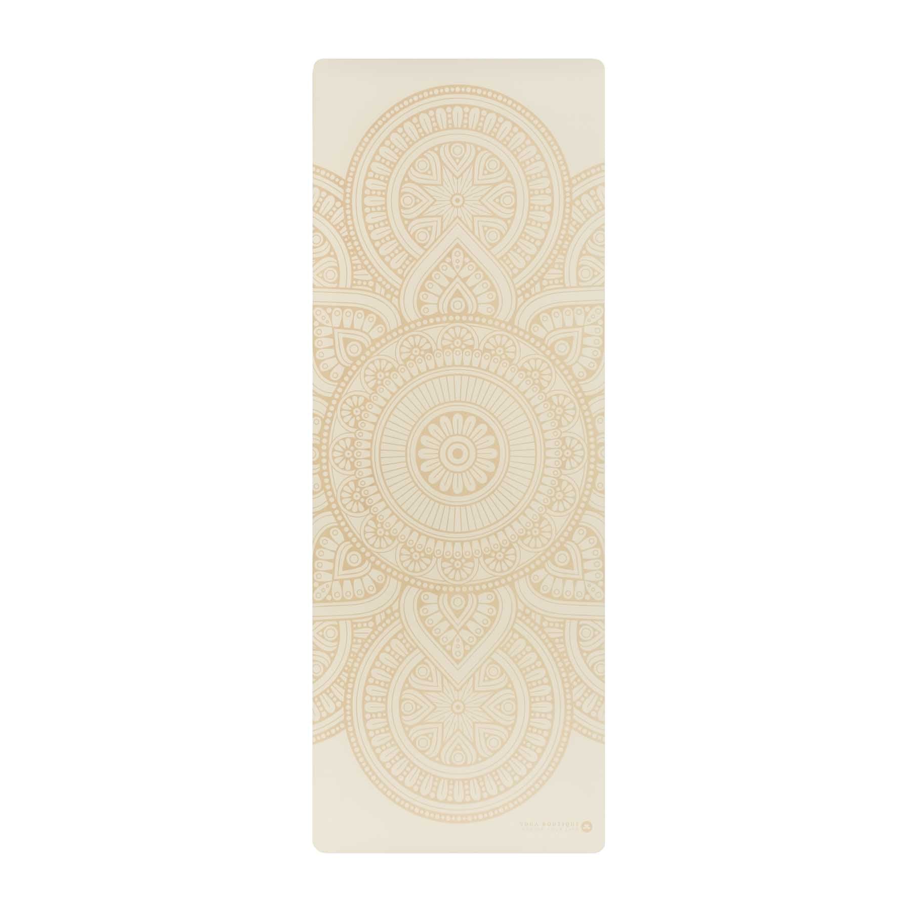 Tappetino yoga SuperGrip 2.0 Mandala molto antiscivolo bianco in gomma naturale con buona aderenza