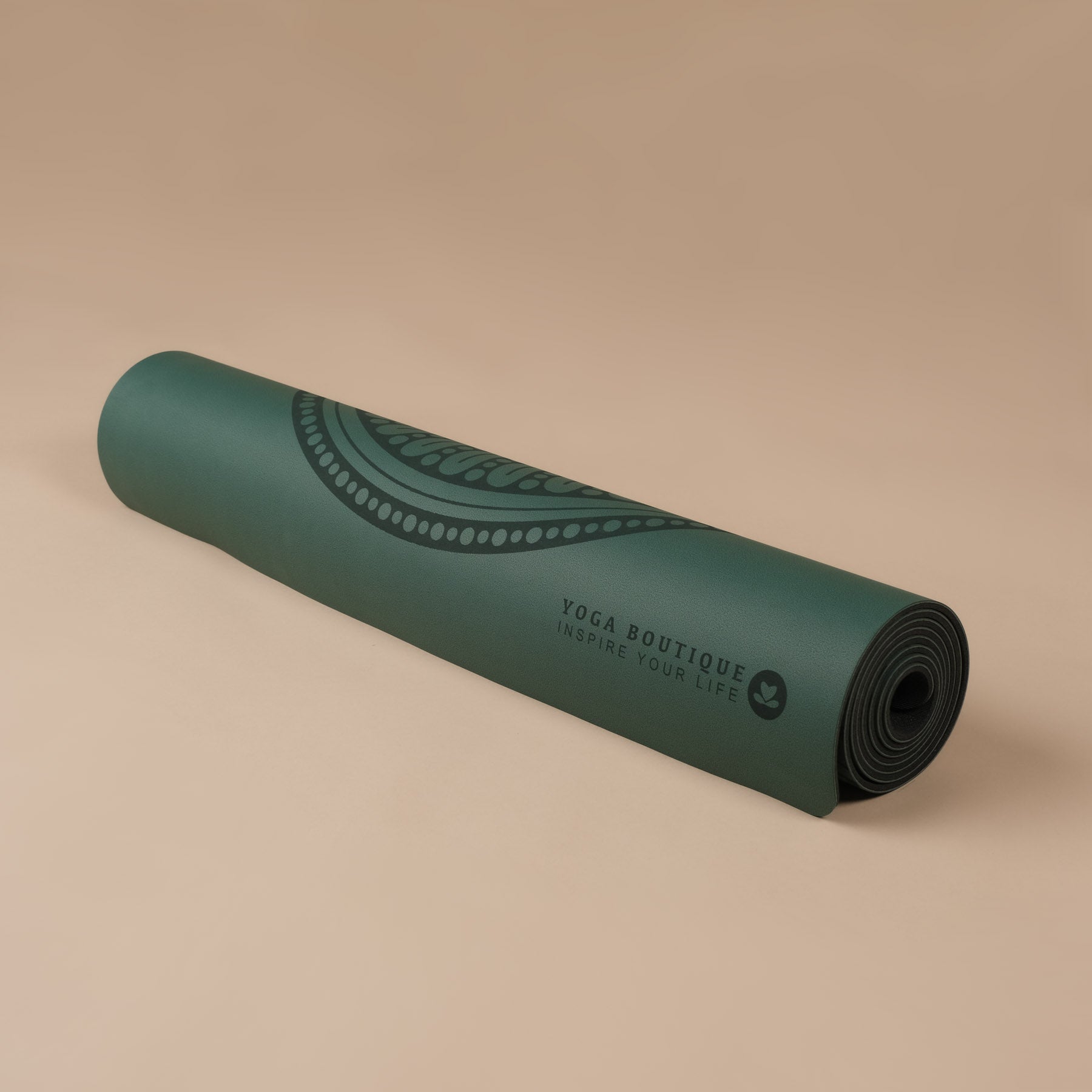 Tappetino yoga SuperGrip 2.0 Mandala molto antiscivolo verde scuro