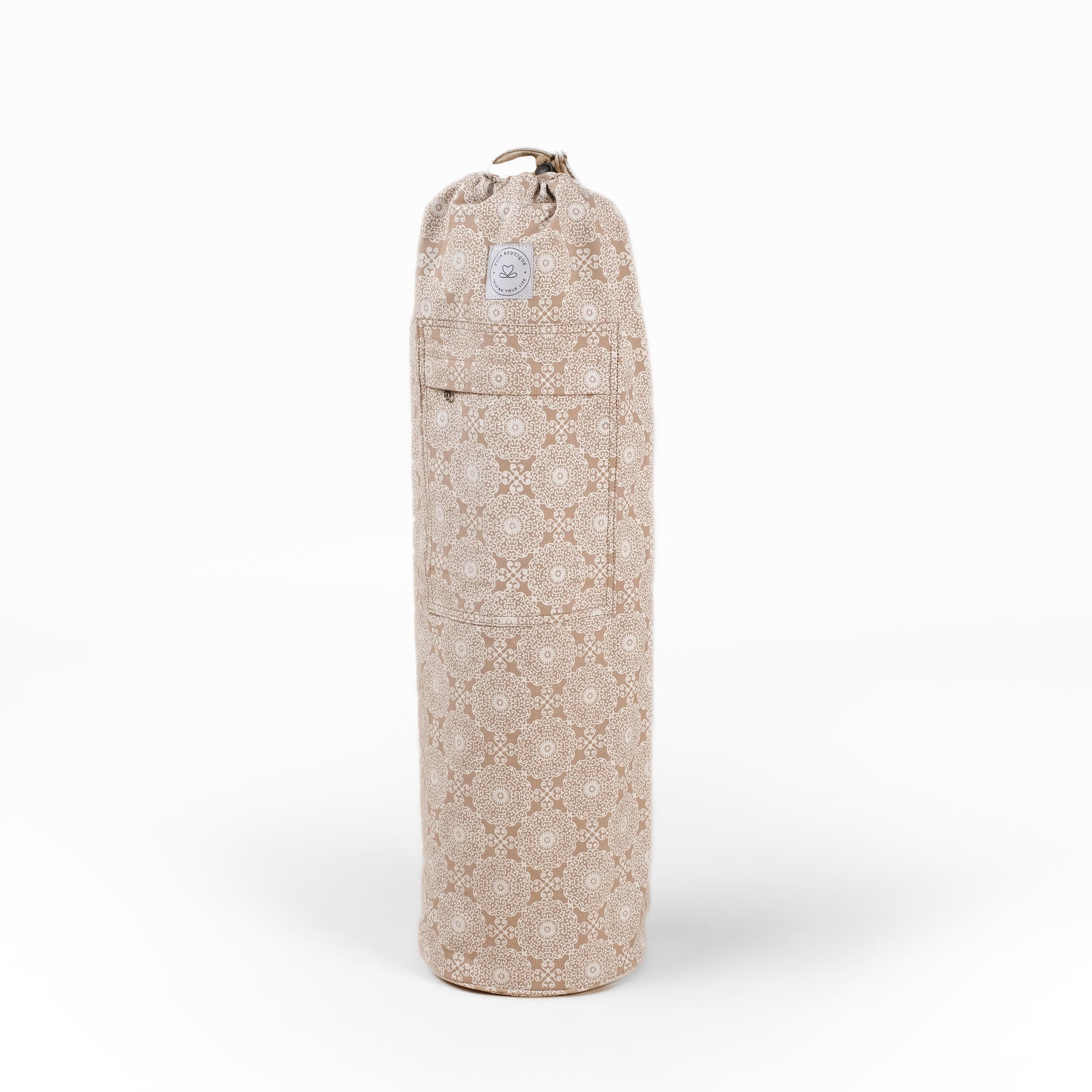 Borsa per tappetino yoga Rajasthan in cotone organico sabbia