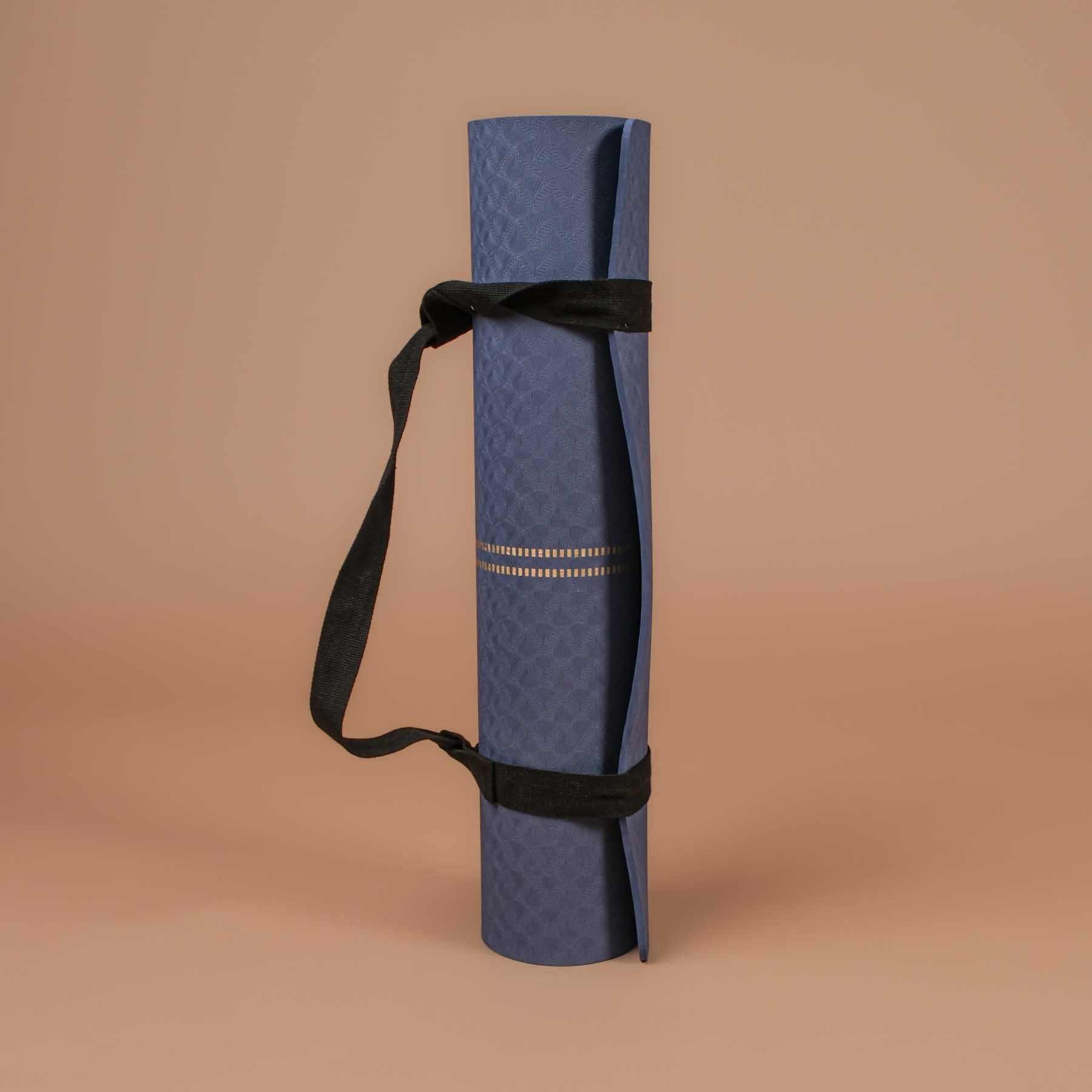Tappetino yoga TPE stampa oro blu navy