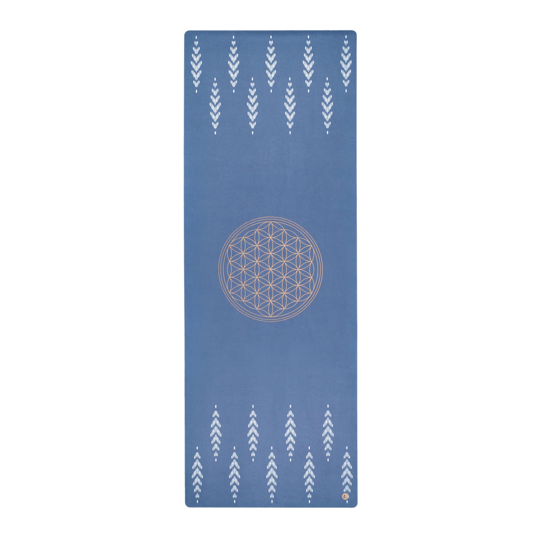 Tappetino yoga in velluto Fiore della Vita blu indaco