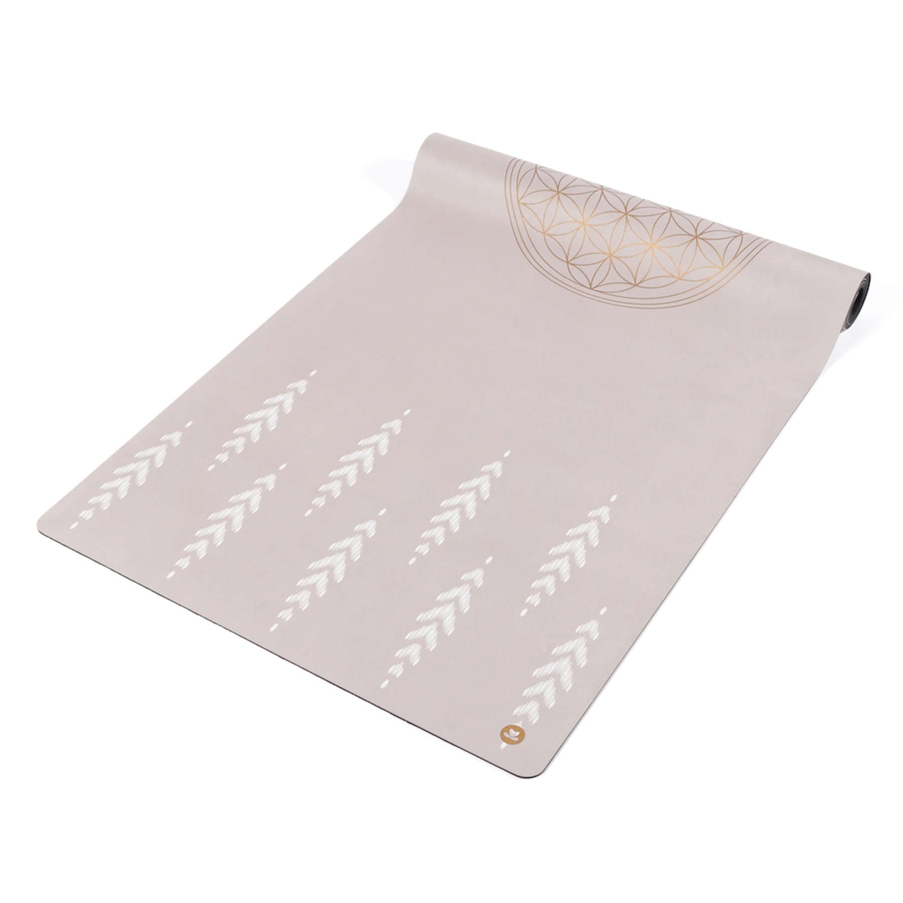 Tappetino yoga in velluto fiore della vita sabbia