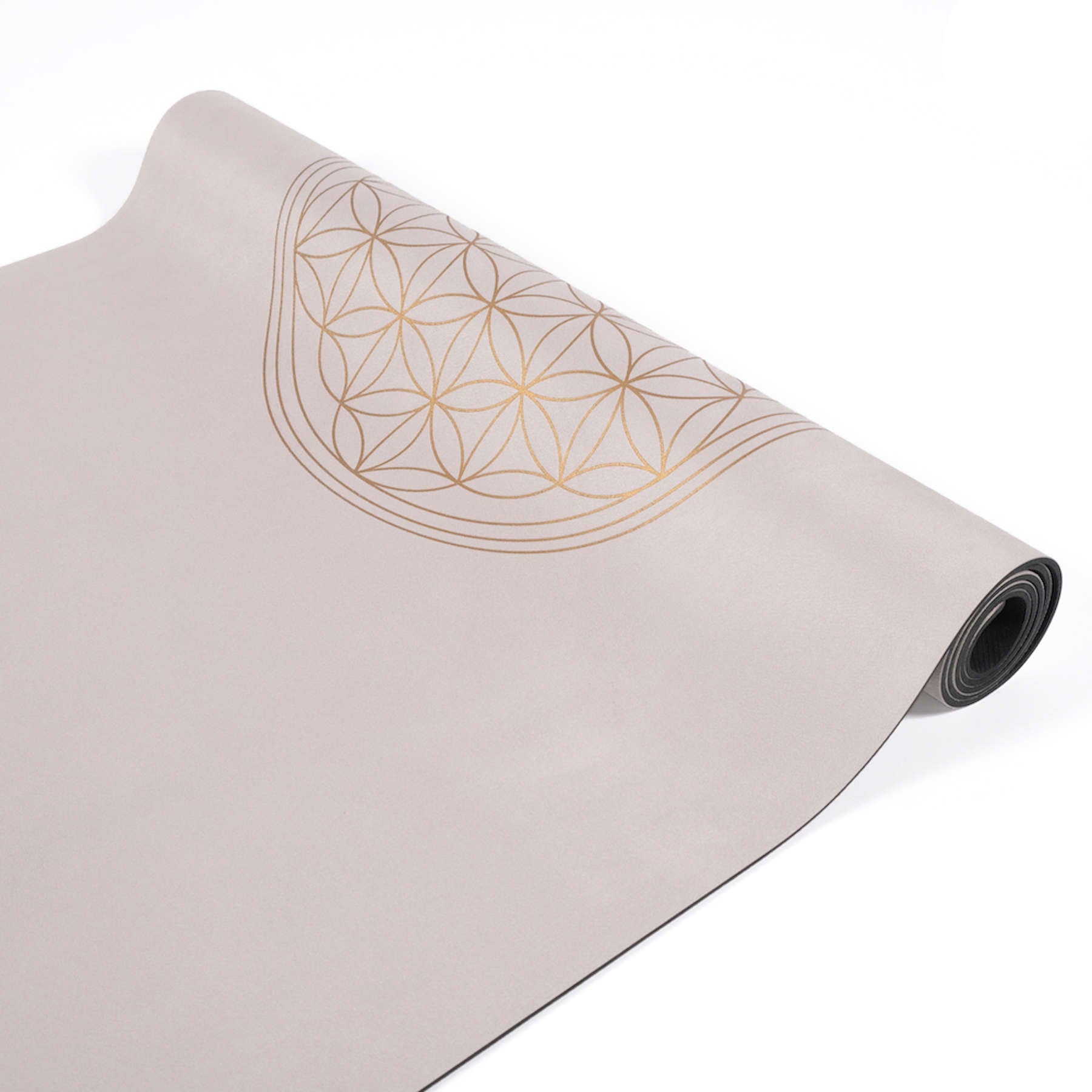 Tappetino yoga in velluto fiore della vita sabbia