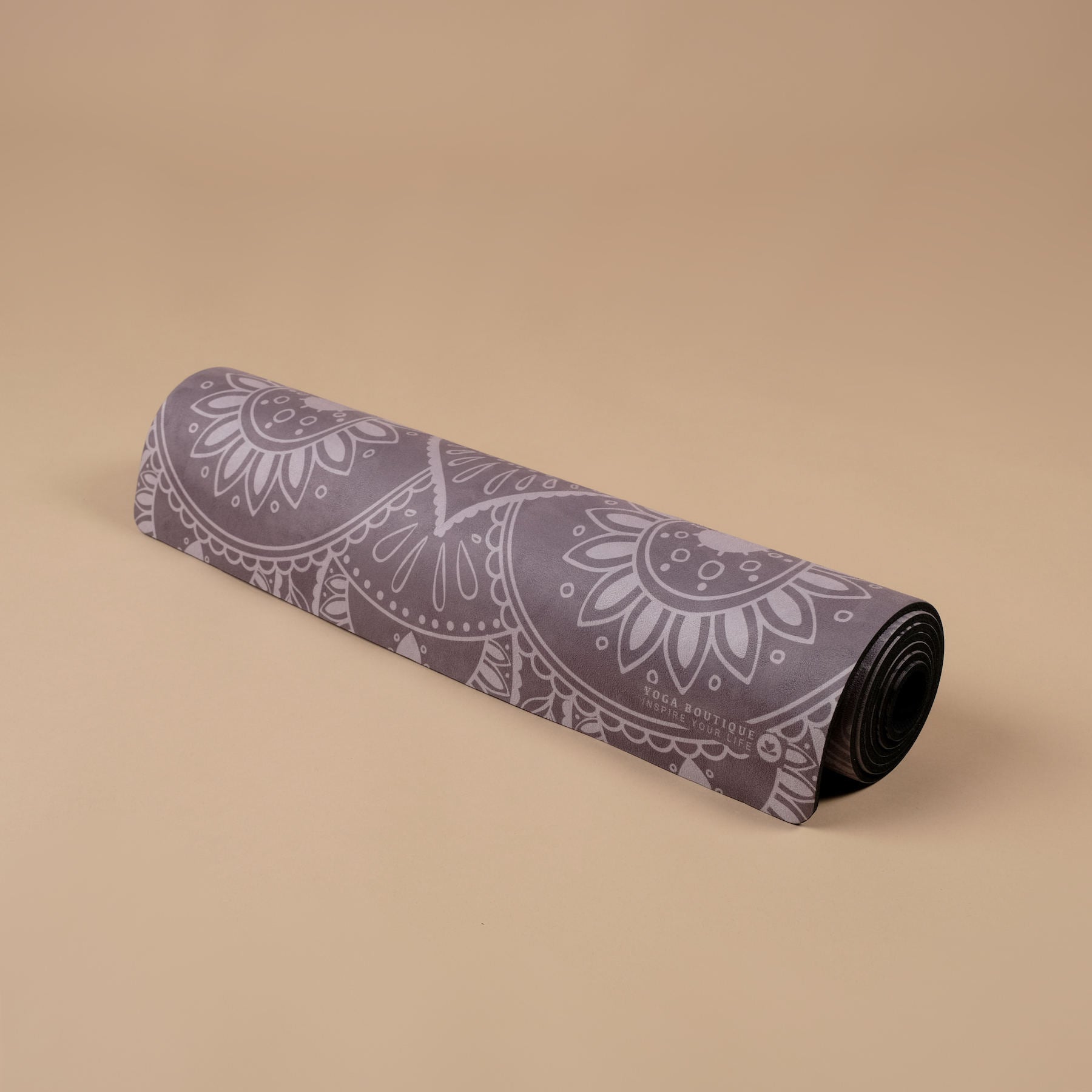 Tappetino yoga in velluto Mandala nero