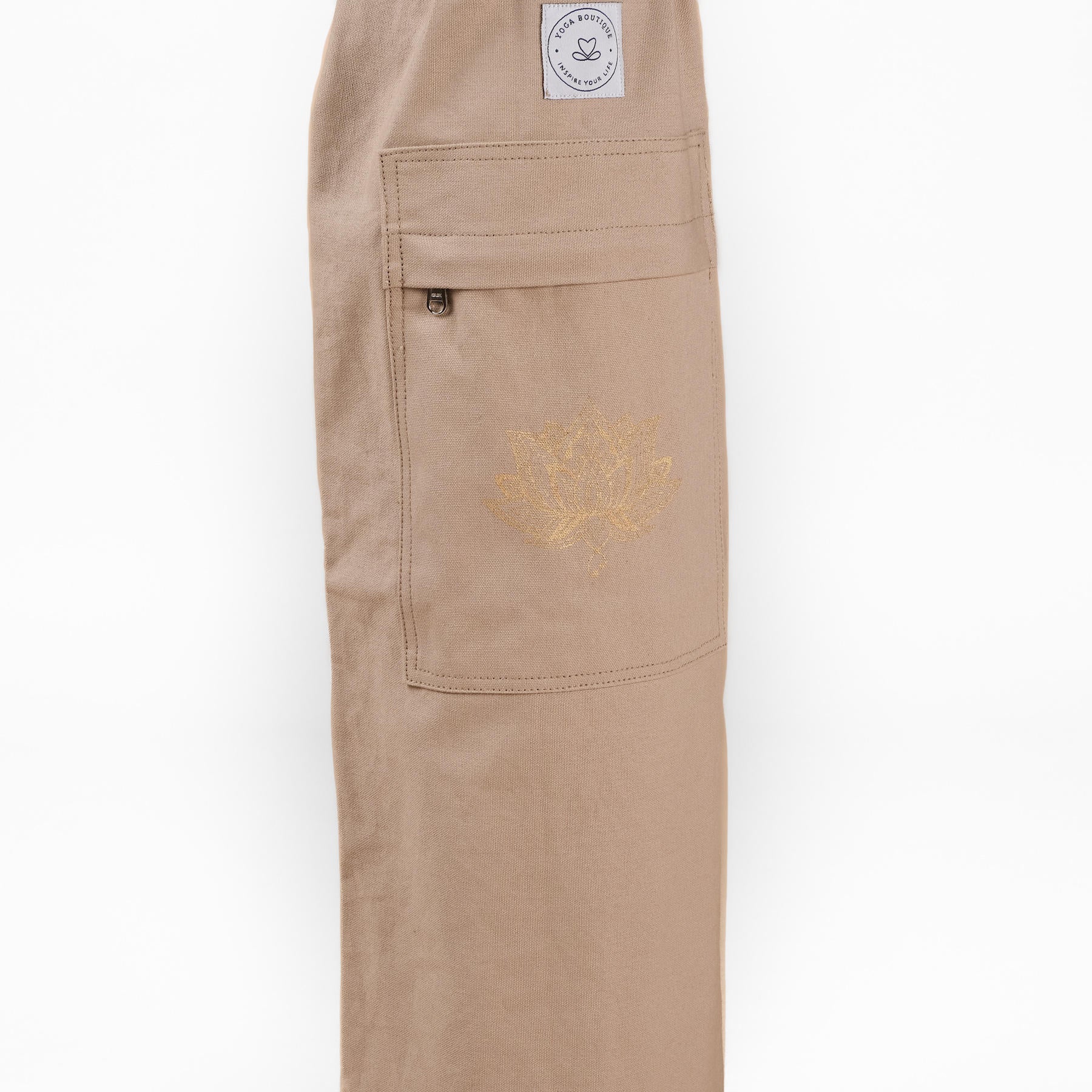 Borsa per tappetino da yoga Lotus in cotone organico sabbia