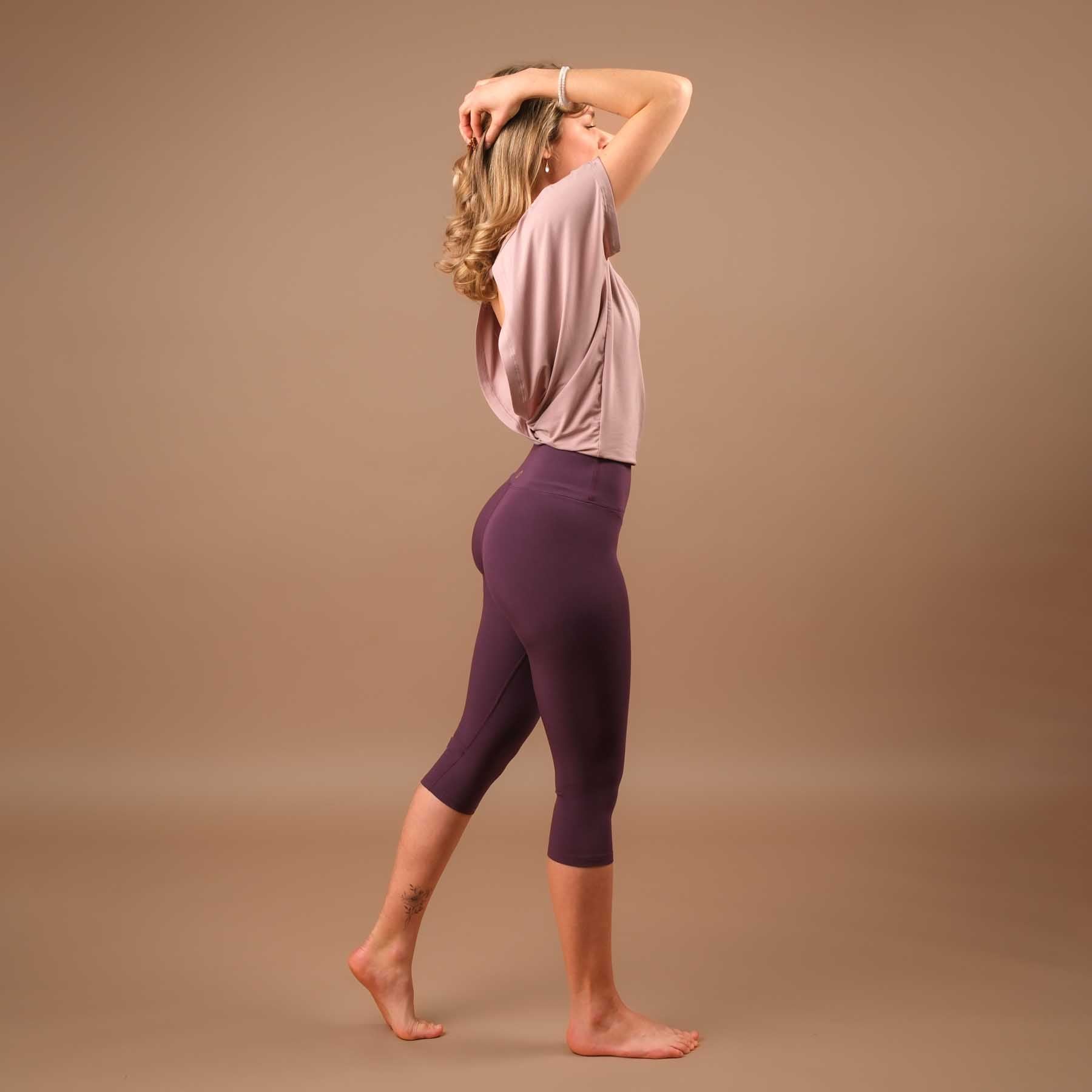 Camicia yoga senza schienale aperta rosa