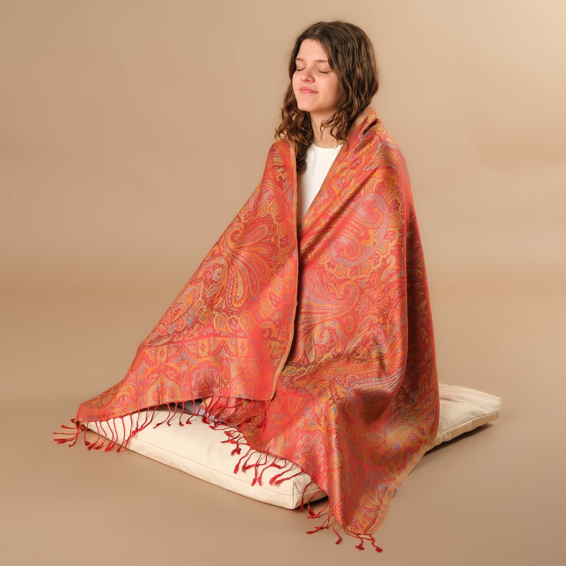 Scialle da meditazione in seta Abendrot