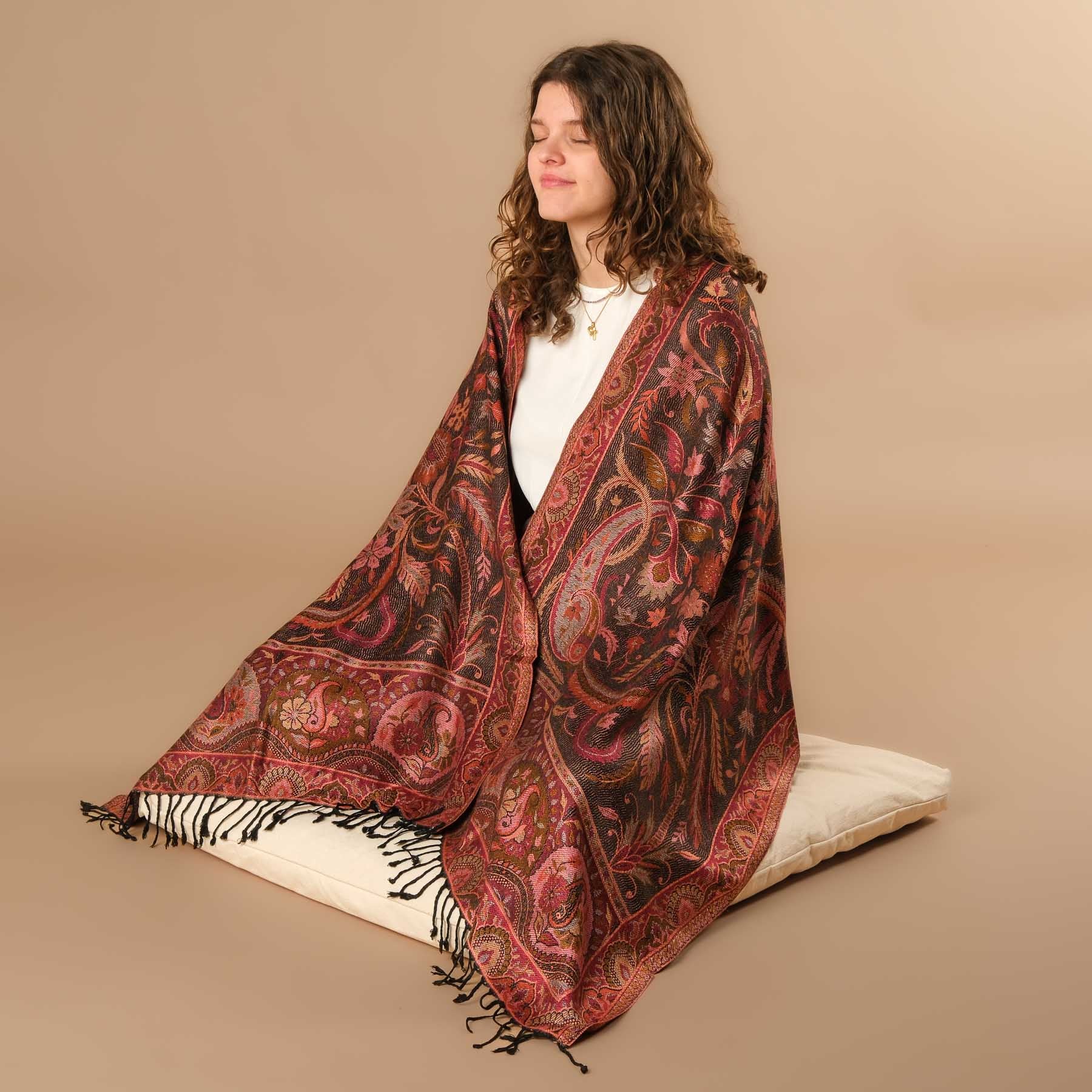 Sciarpa da meditazione in viscosa Autumn Blossom