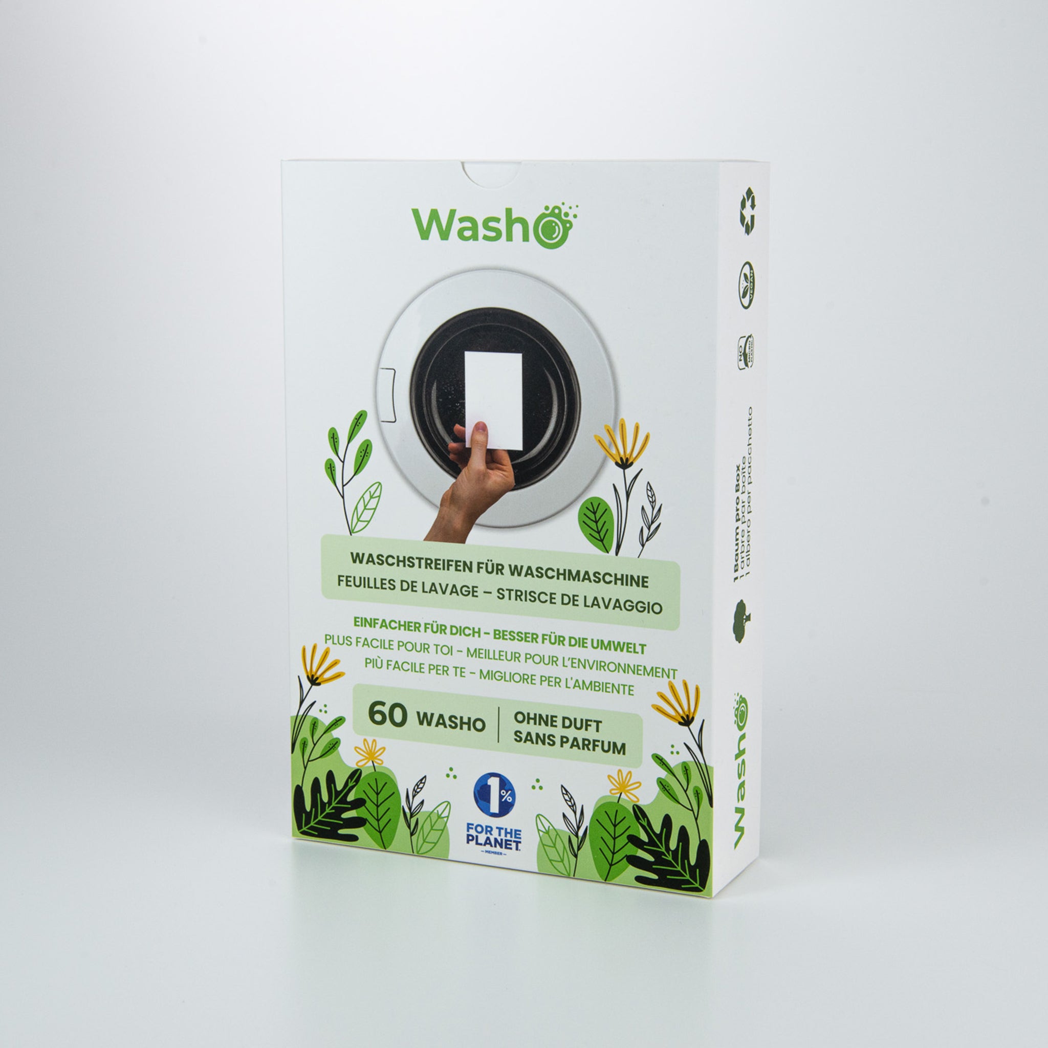 Strisce lavanti ecologiche Washo senza profumo singole