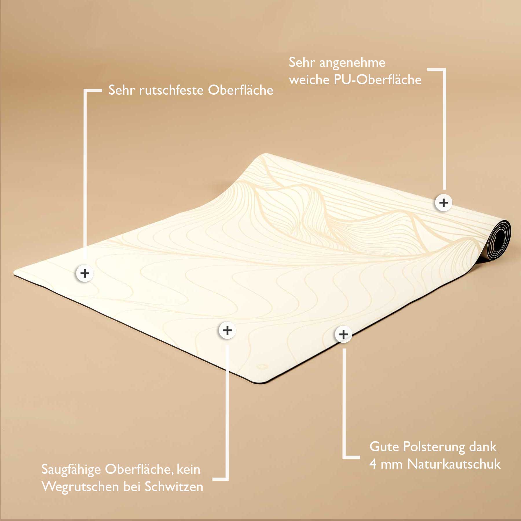 Tappetino yoga SuperGrip 2.0 bianco Sahara