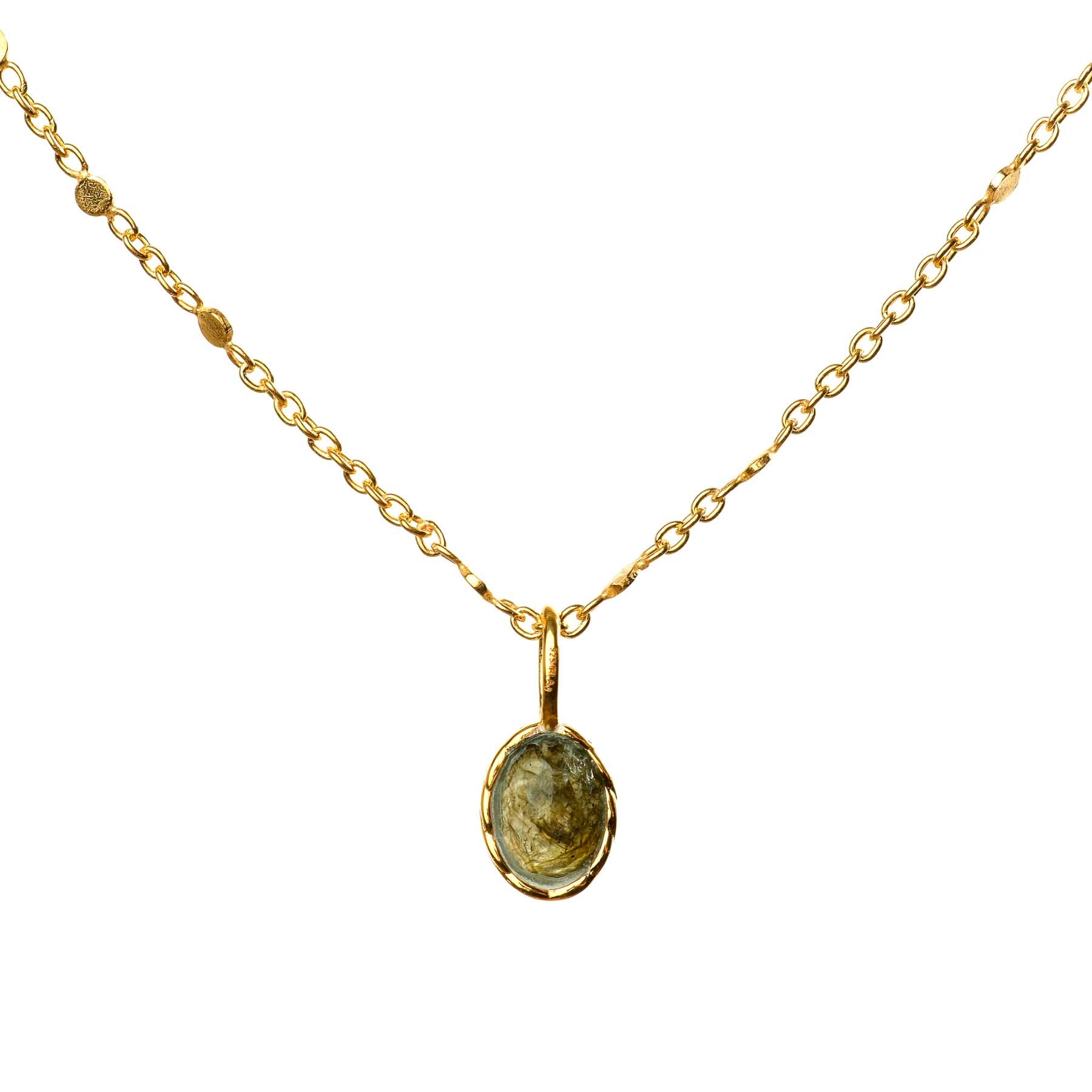 Collana con ciondolo in labradorite oro