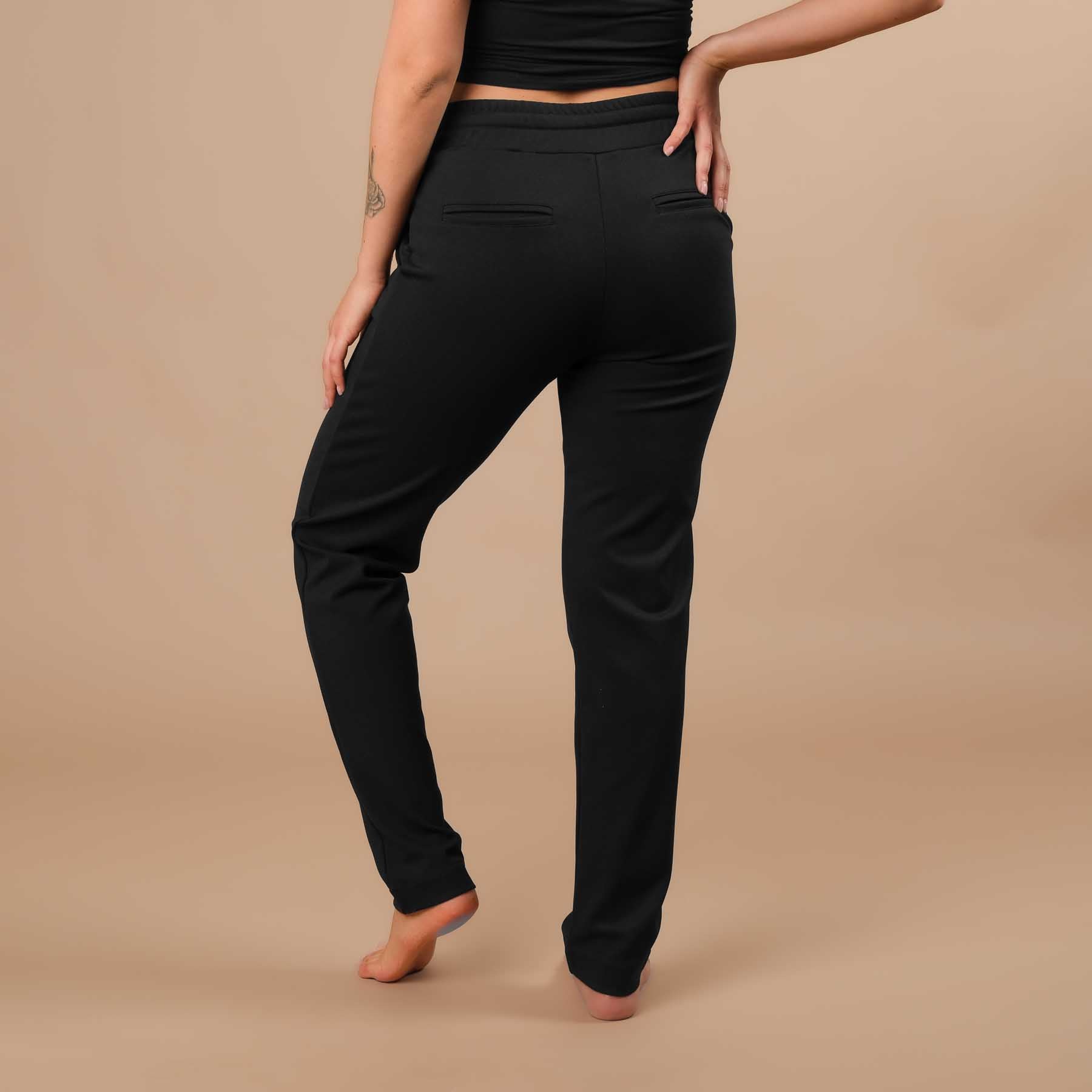 Pantaloni business jogger da donna - pantaloni business elasticizzati con profili neri
