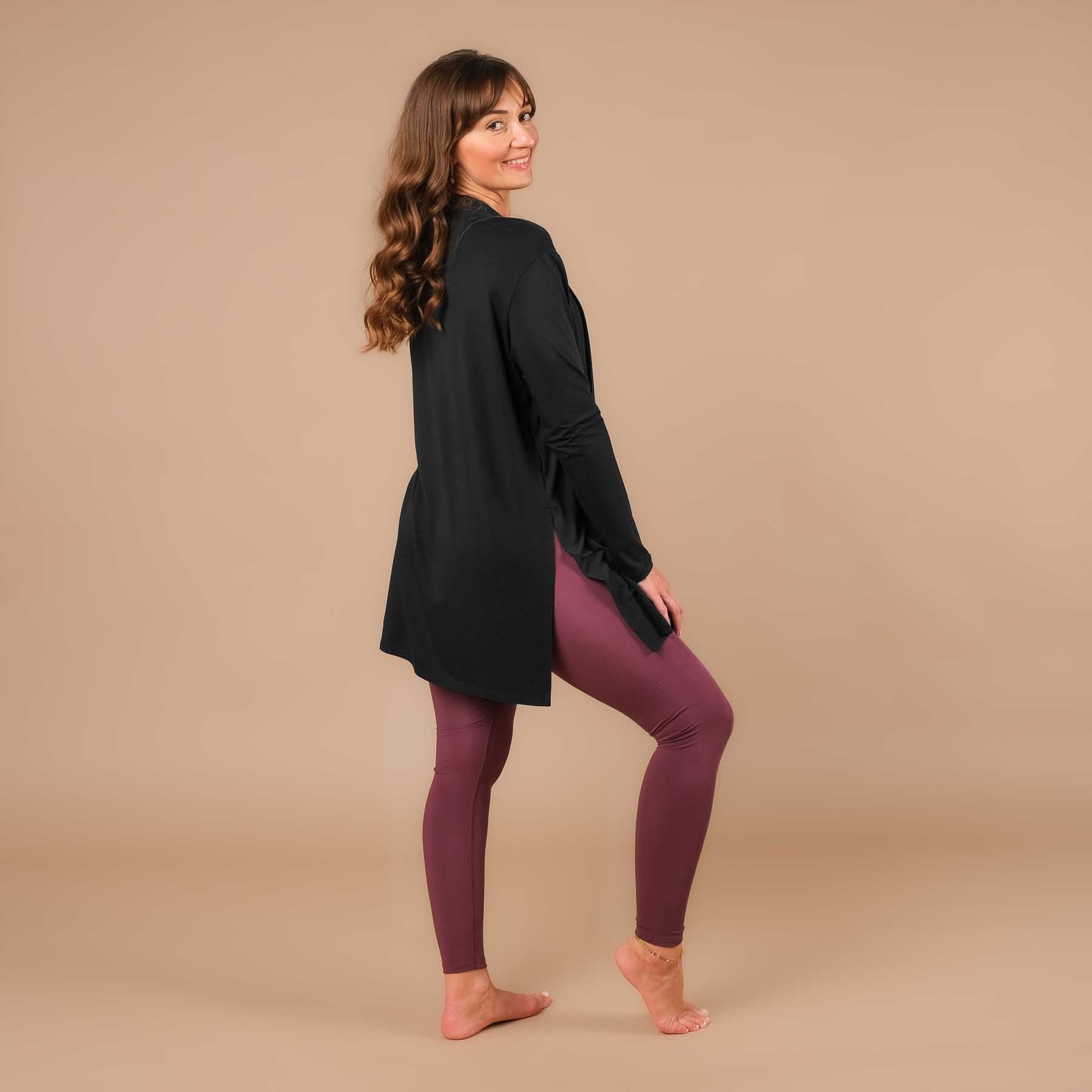 Comodo cardigan da yoga made in Switzerland nero