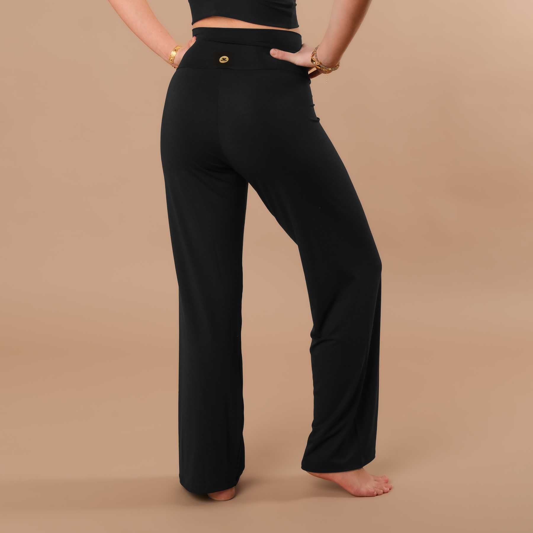 Yoga Culotte Comfy lunghi  Pantaloni yoga sostenibili in Tencel nero