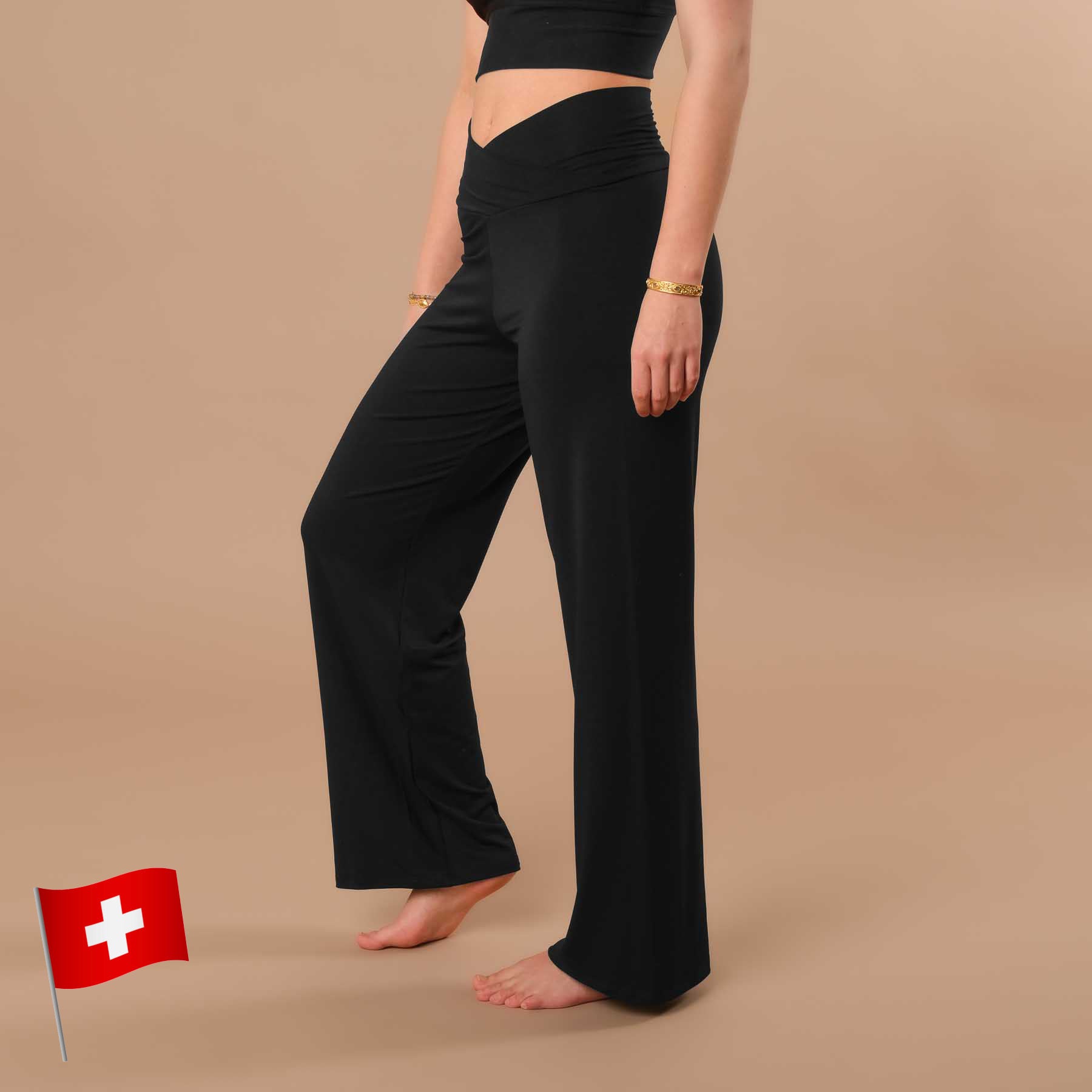 Yoga Culotte Comfy lunghi  Pantaloni yoga sostenibili in Tencel nero