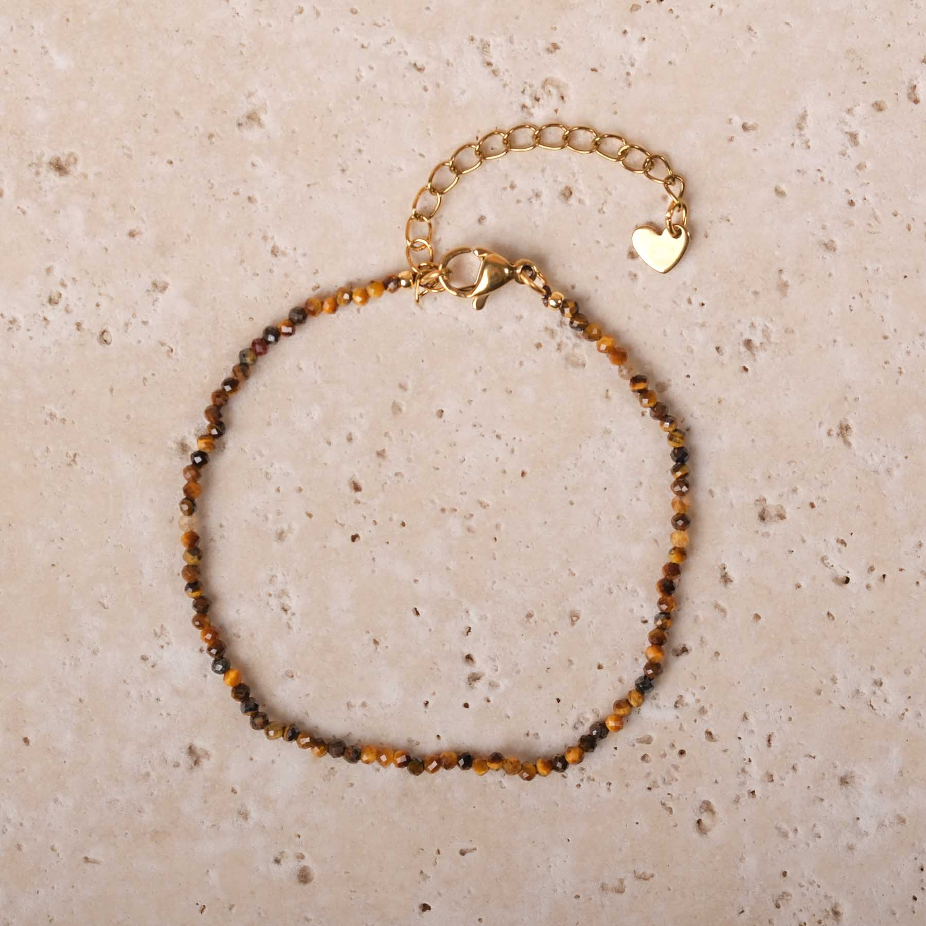 Bracciale di pietre preziose occhio di tigre 2 mm