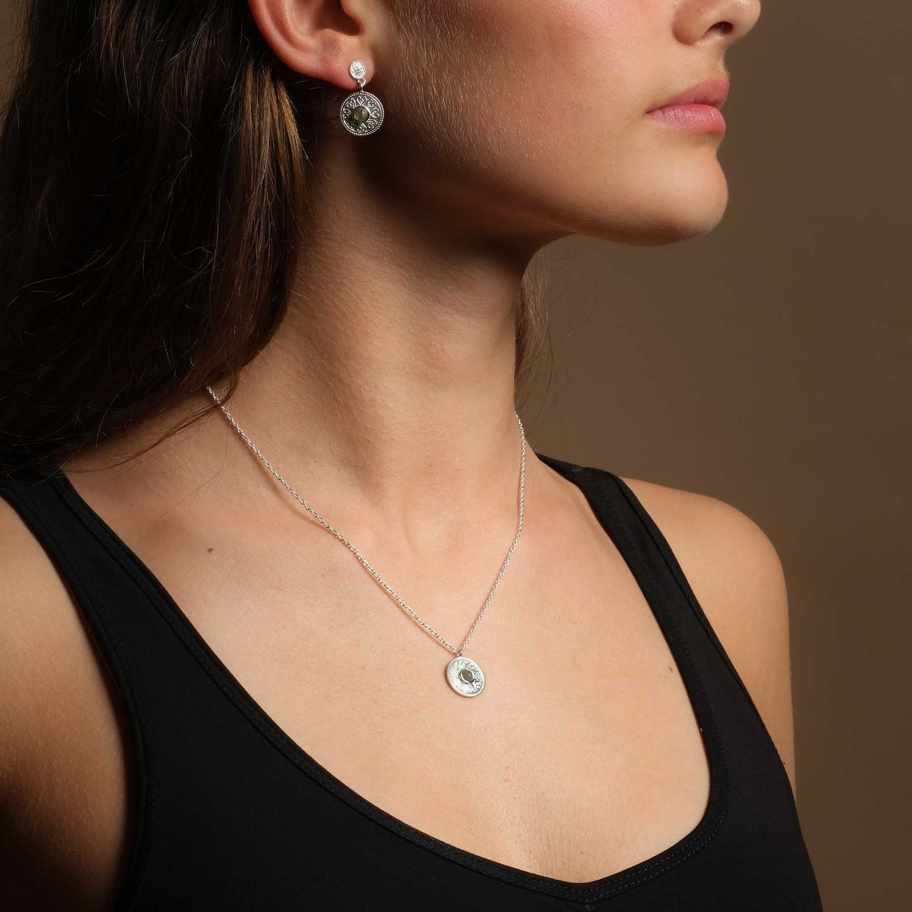 Collana Mandala Love con labradorite in argento