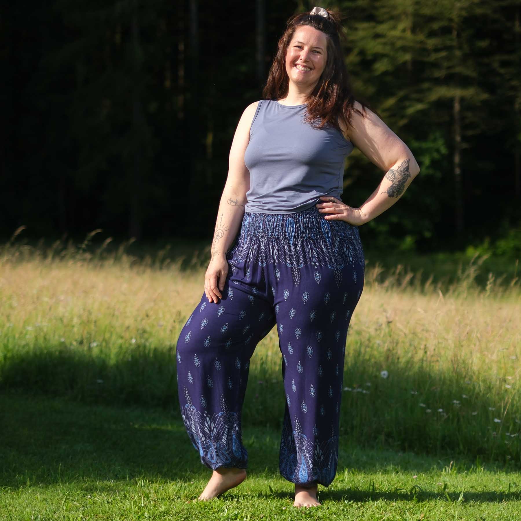 Pantaloni harem da yoga Bliss navy